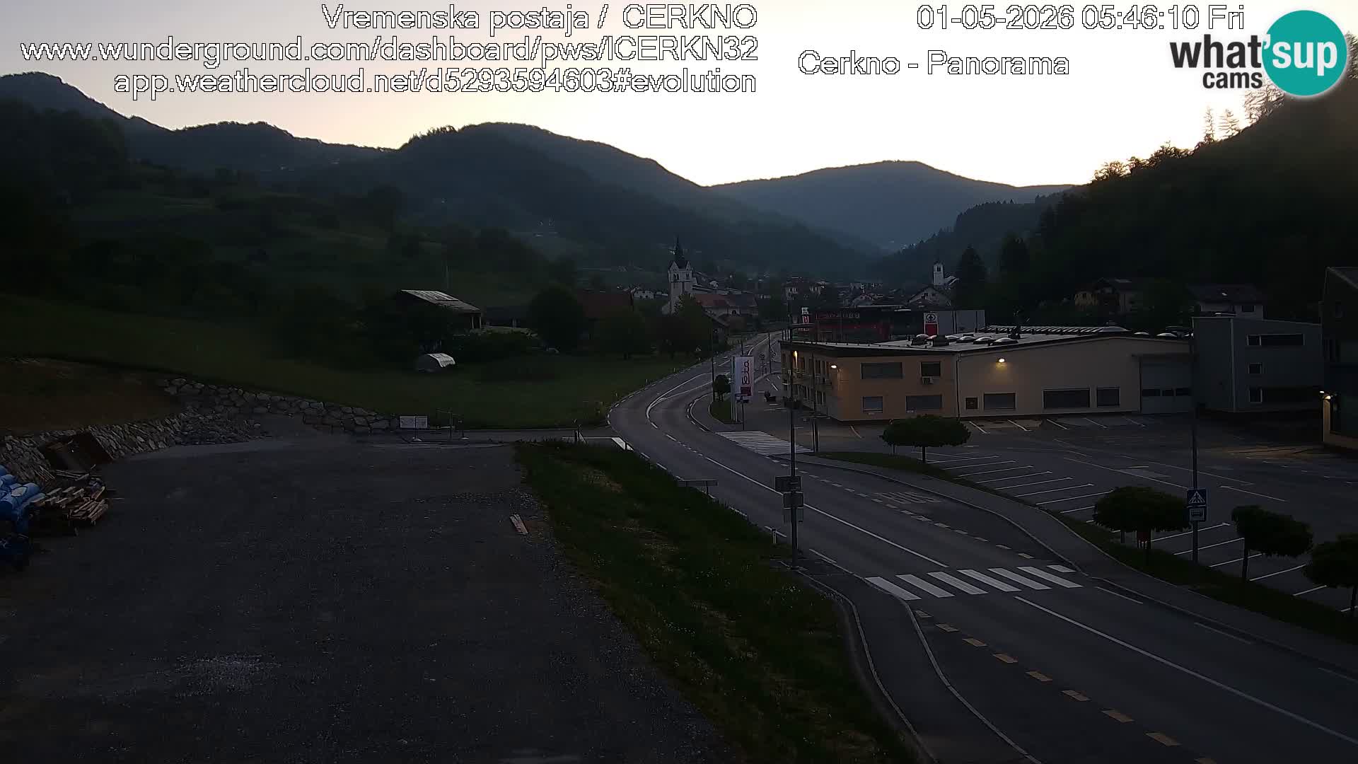 Webcam en direct – Entrée de la ville de Cerkno