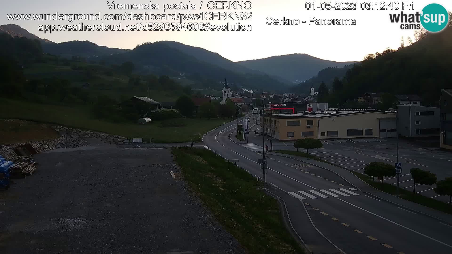 Cerkno entrada a la ciudad Webcam en vivo