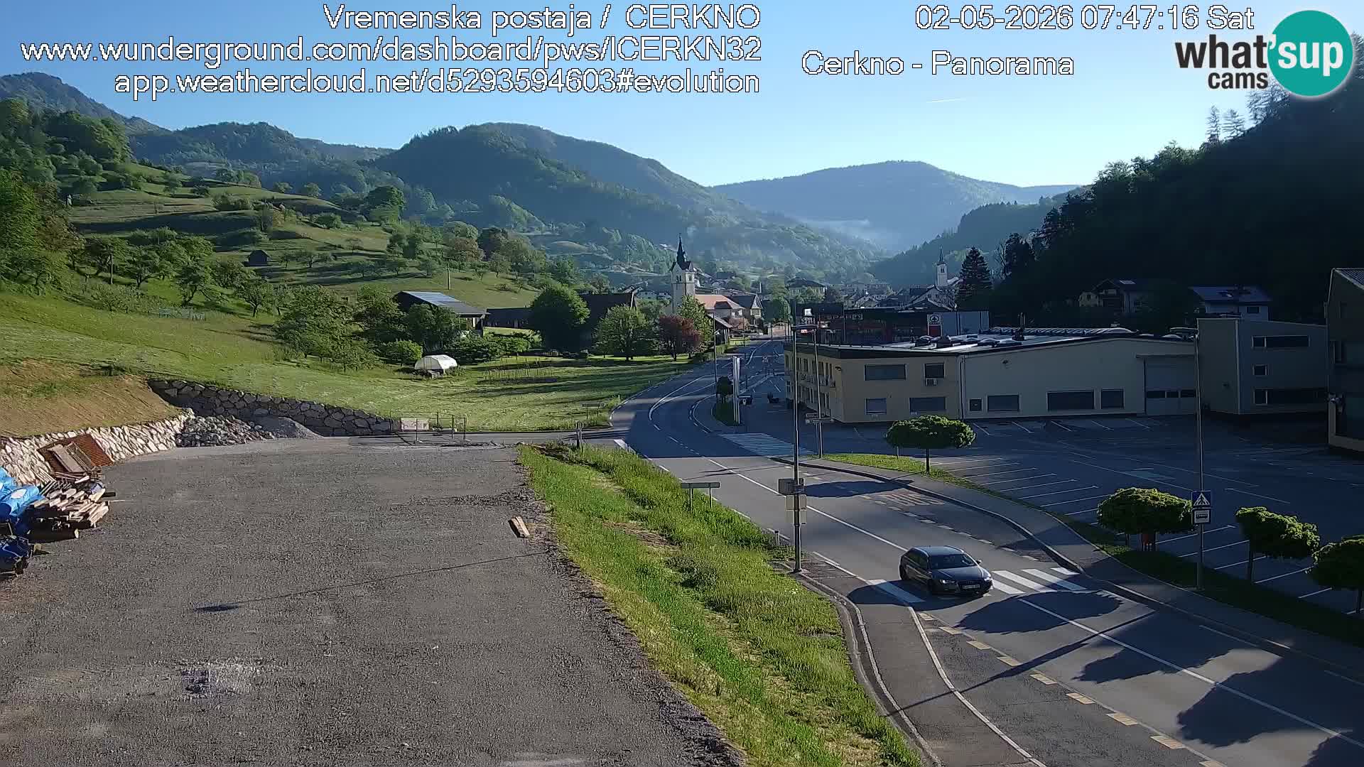 Cerkno city entrance Live Webcam