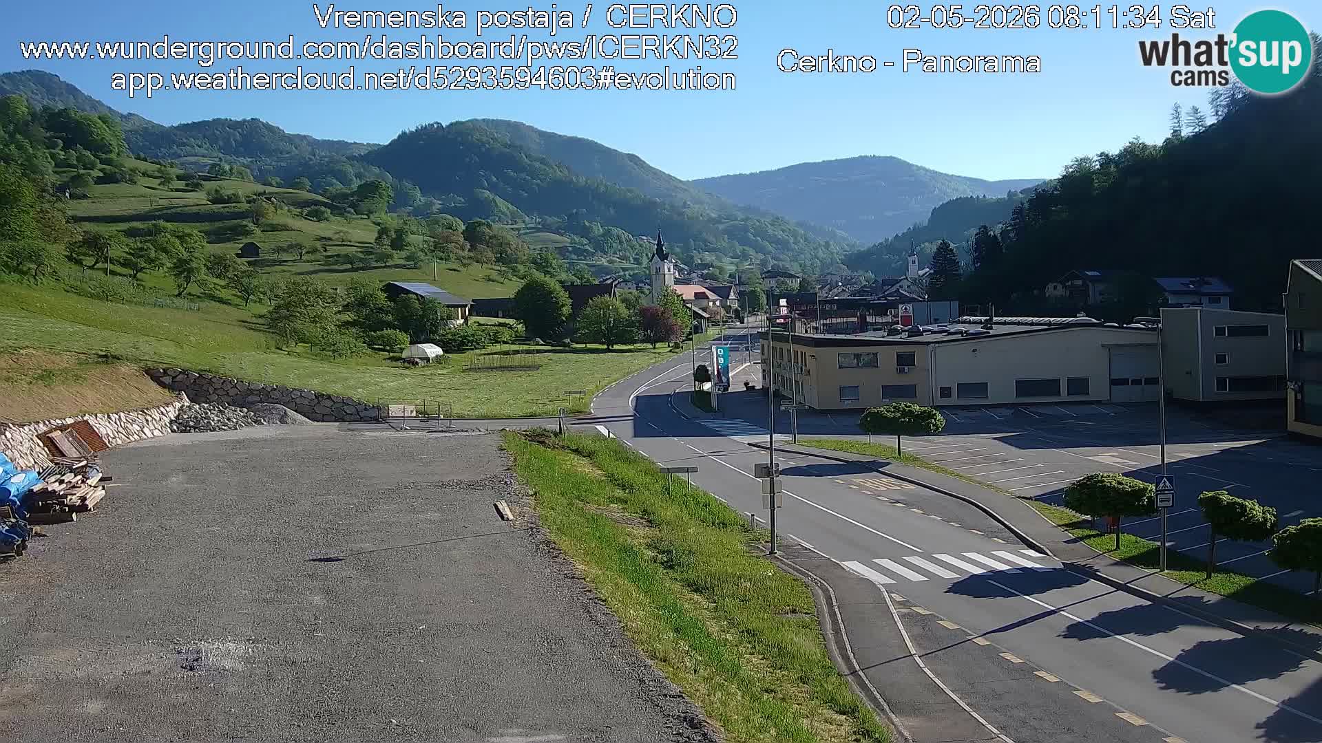 Webcam en direct – Entrée de la ville de Cerkno