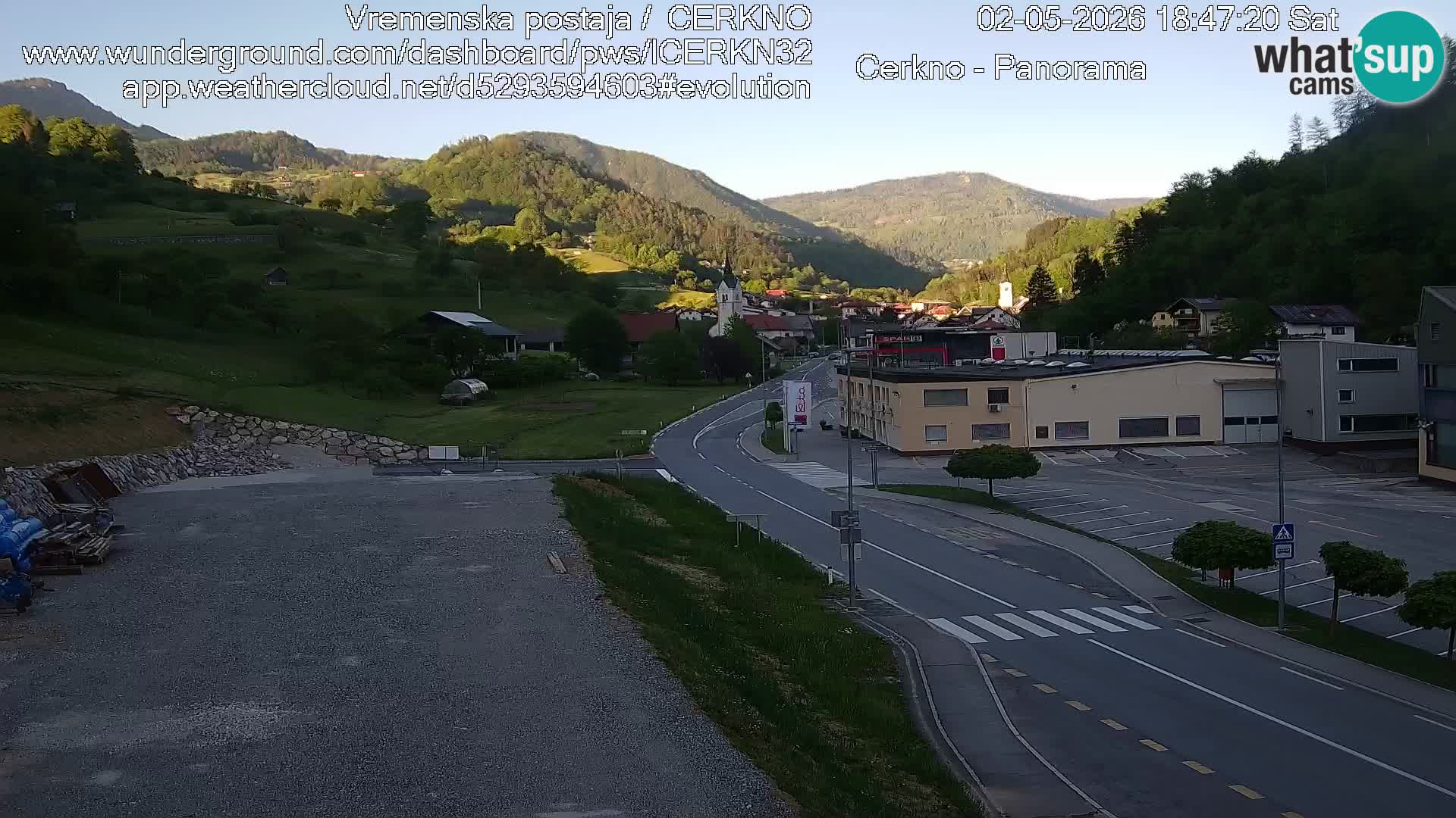 Cerkno city entrance Live Webcam