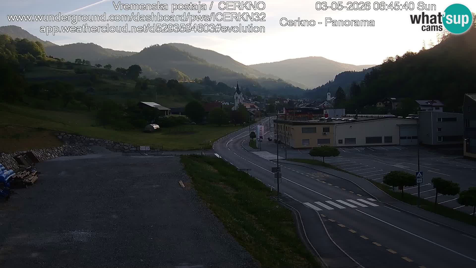 Cerkno city entrance Live Webcam