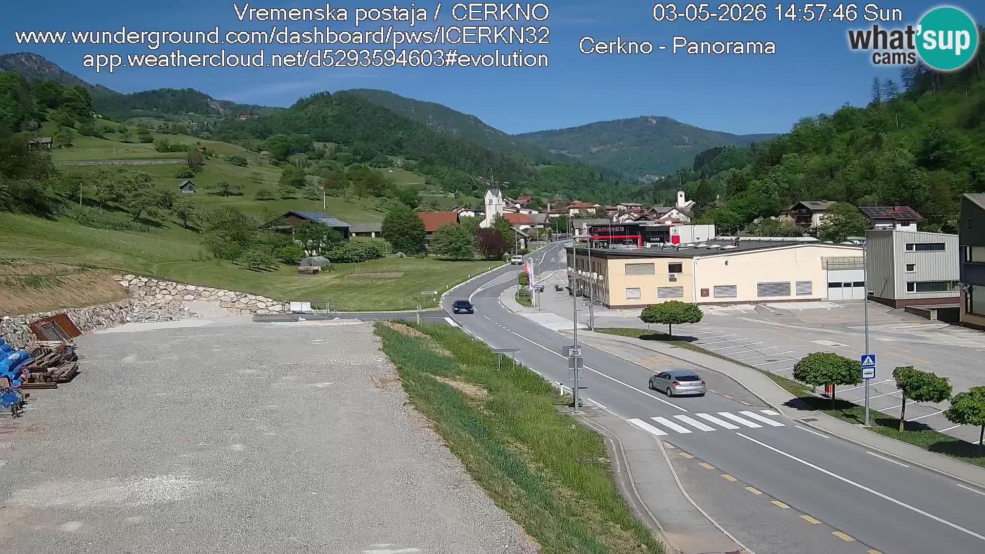 Cerkno city entrance Live Webcam