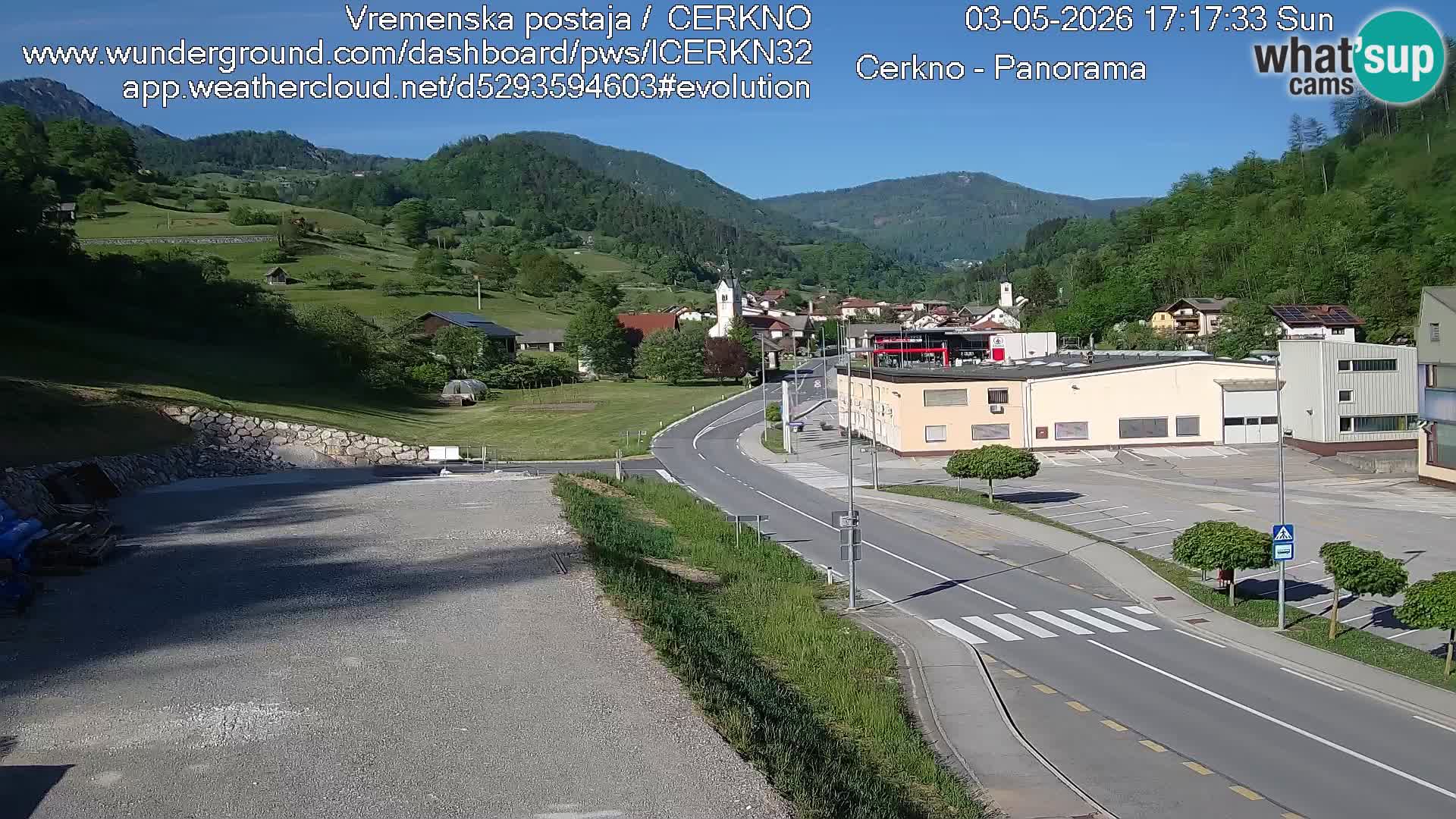 Cerkno city entrance Live Webcam