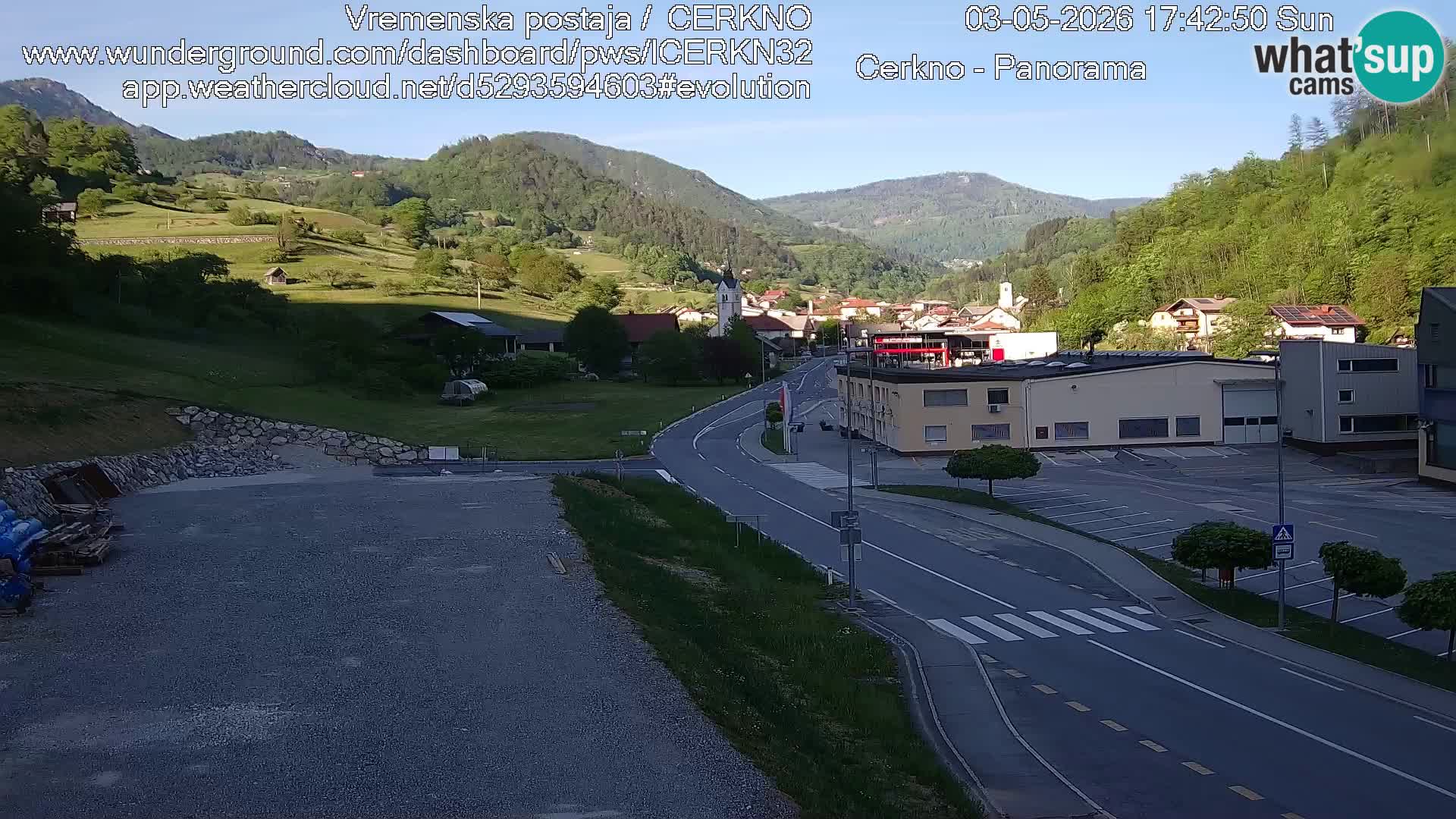Cerkno city entrance Live Webcam