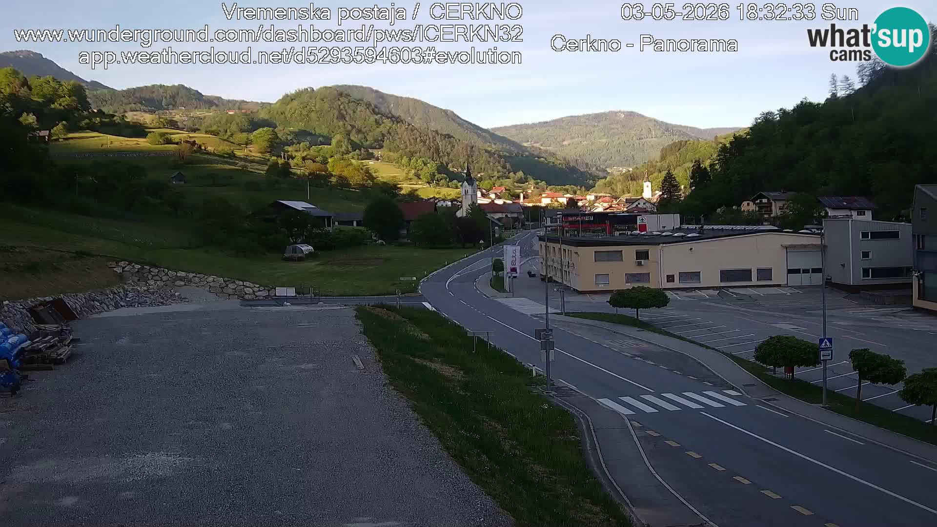 Cerkno city entrance Live Webcam