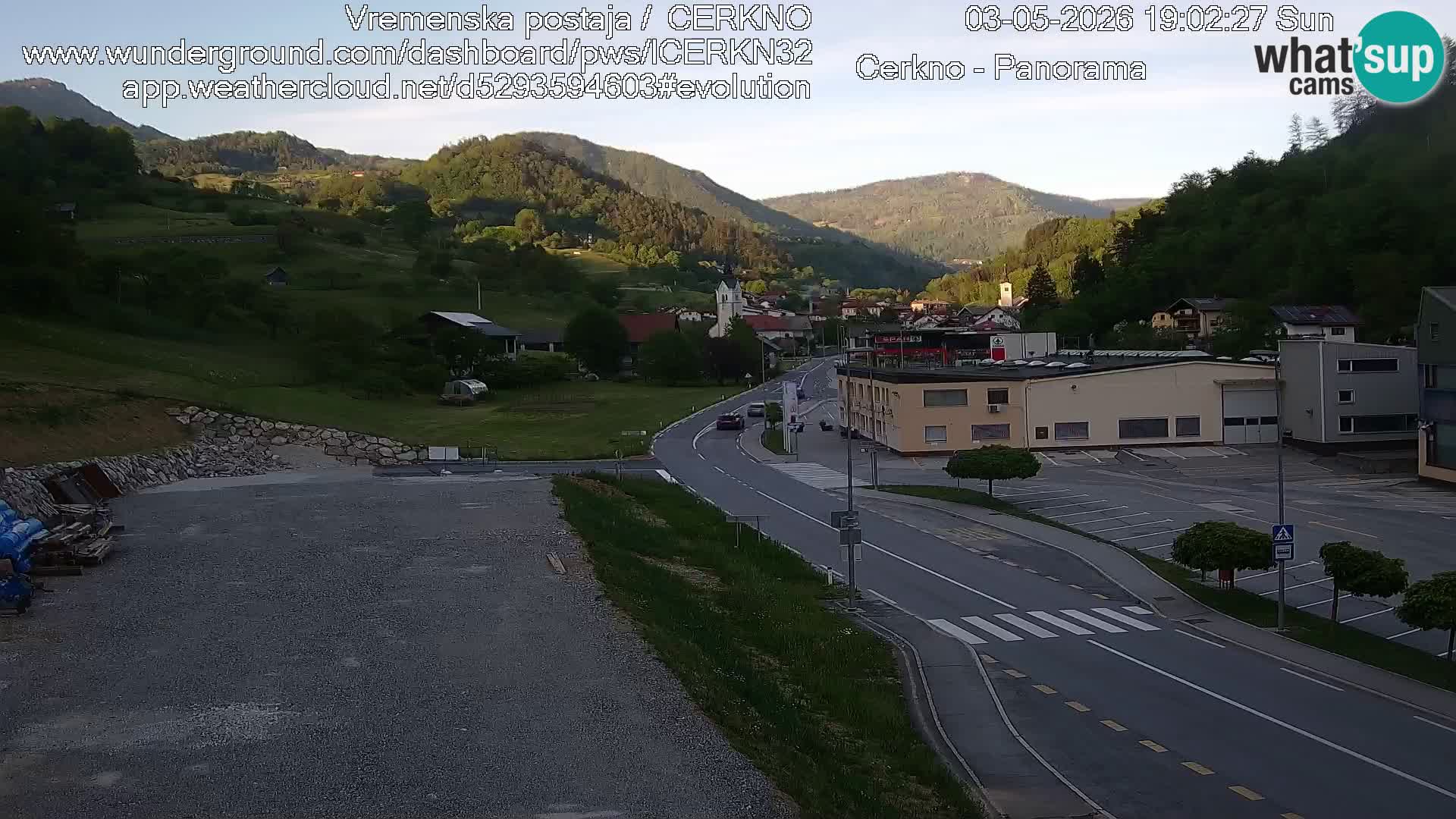 Cerkno city entrance Live Webcam