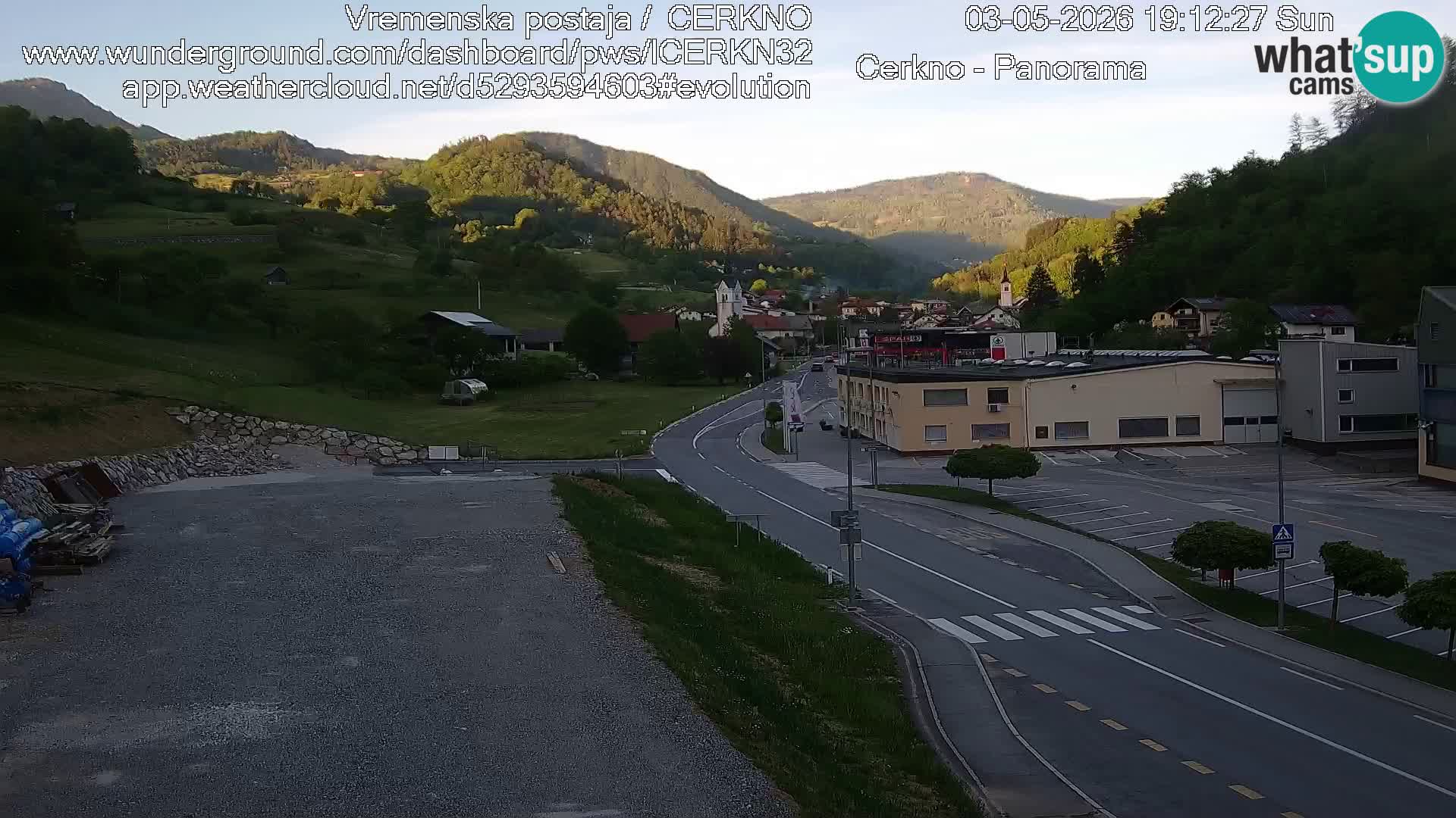 Cerkno city entrance Live Webcam