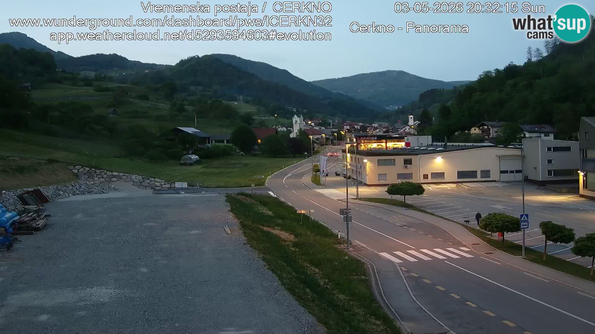 Cerkno city entrance Live Webcam