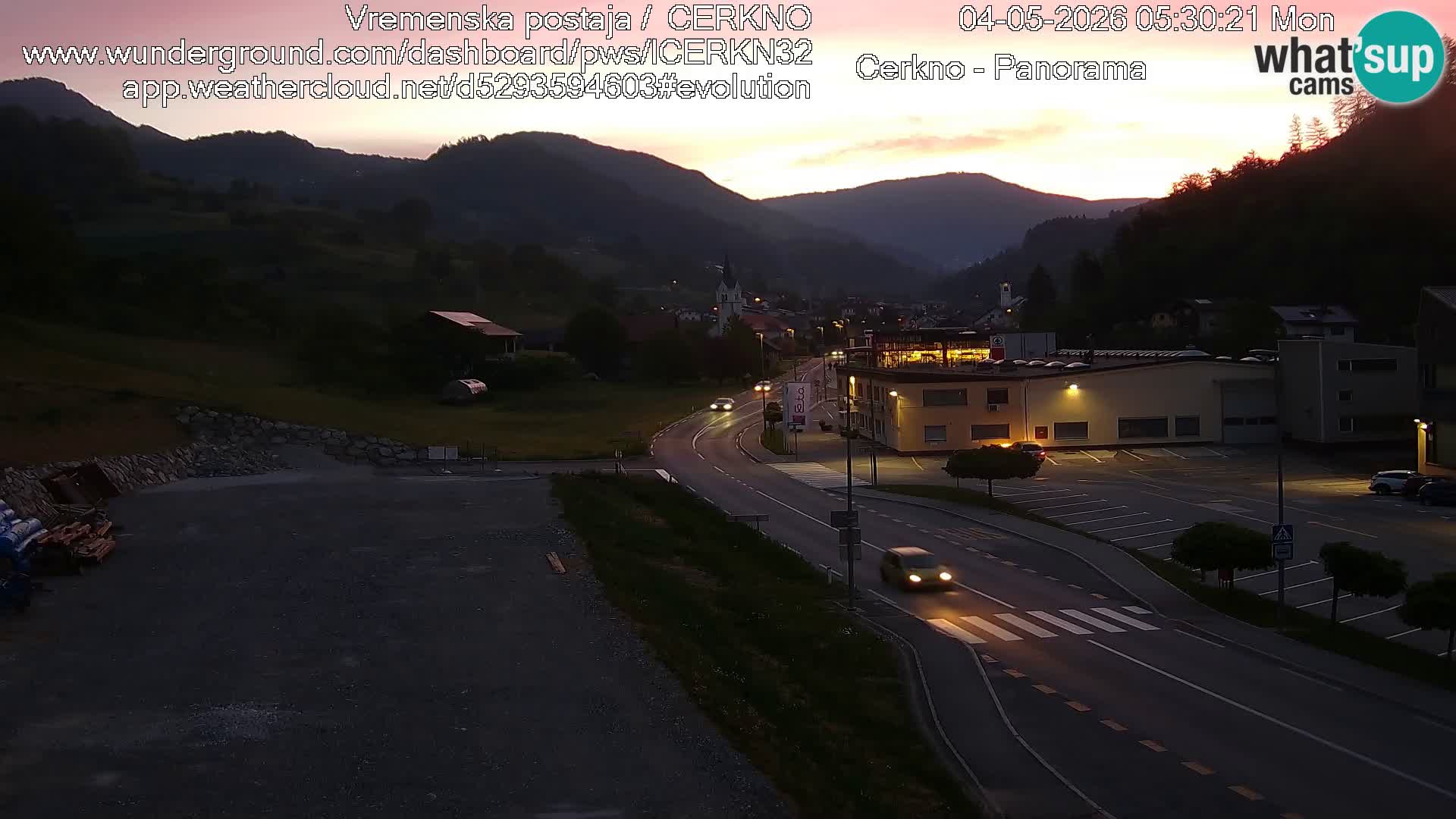Cerkno city entrance Live Webcam