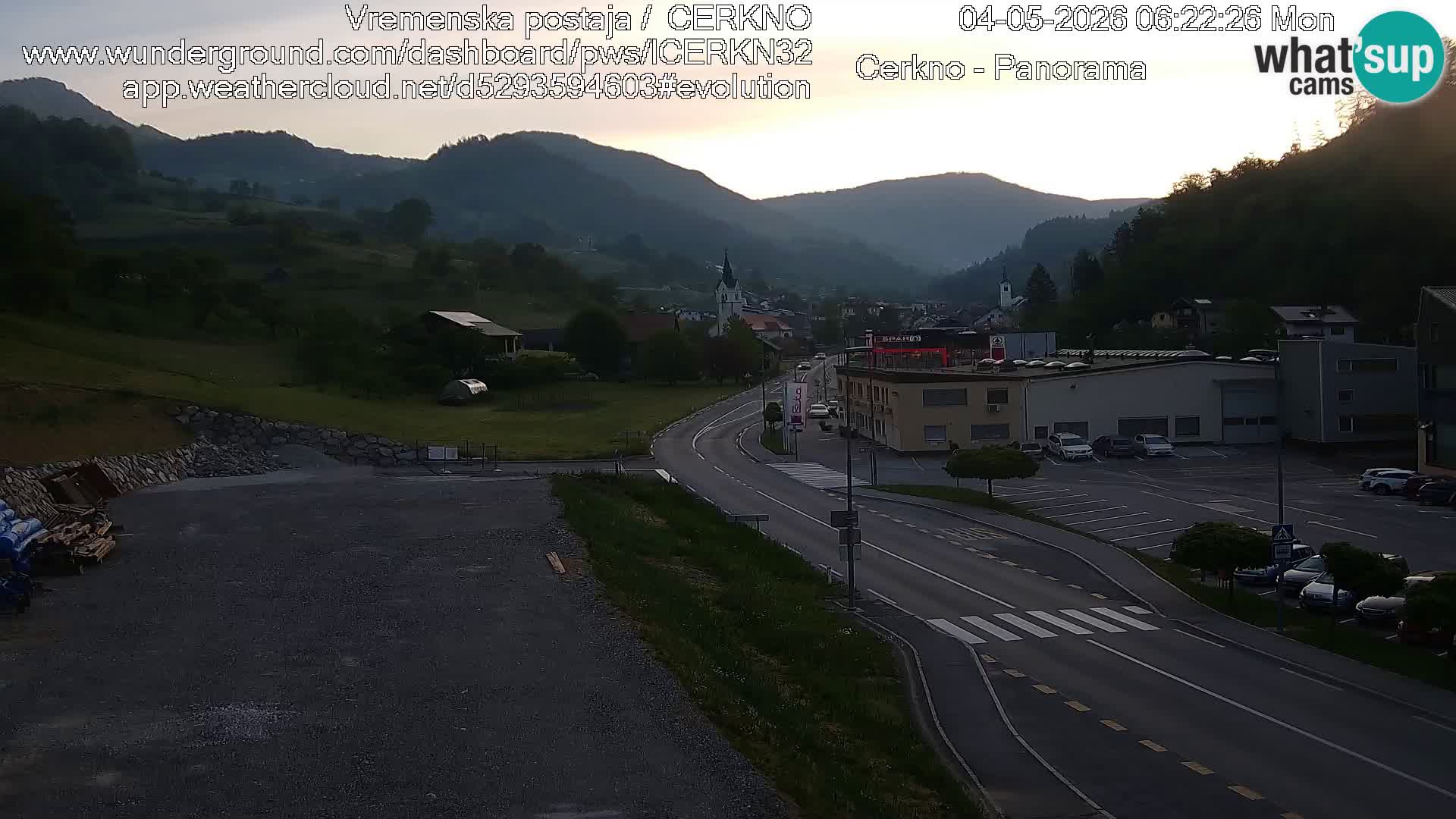 Cerkno city entrance Live Webcam