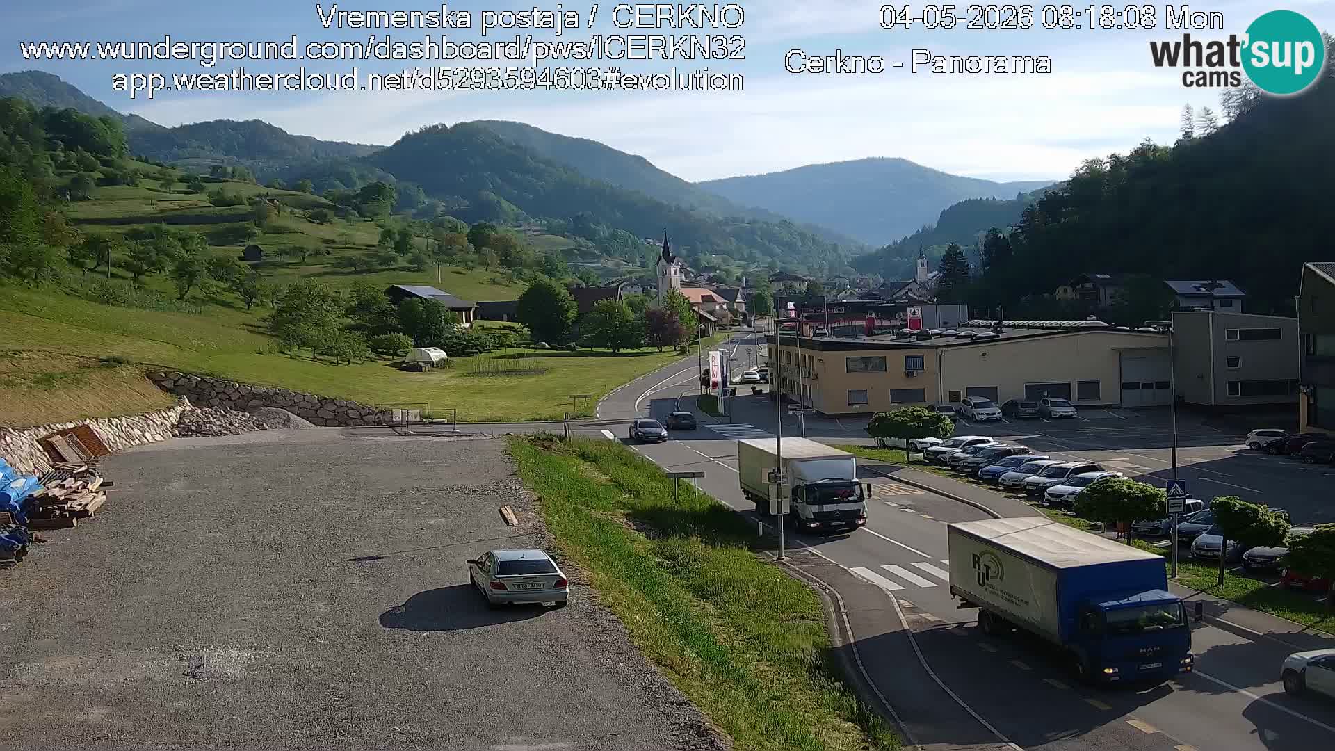 Webcam en direct – Entrée de la ville de Cerkno