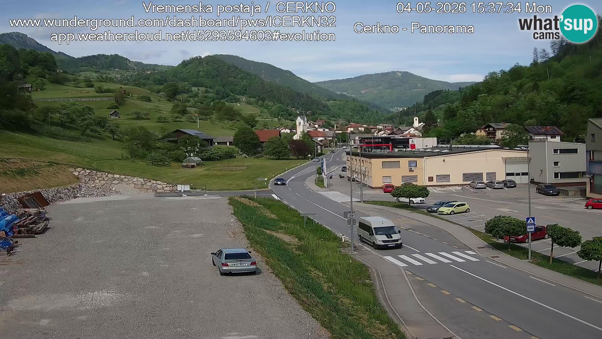 Cerkno city entrance Live Webcam
