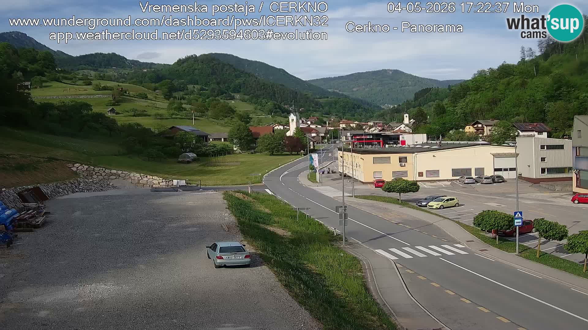 Cerkno city entrance Live Webcam