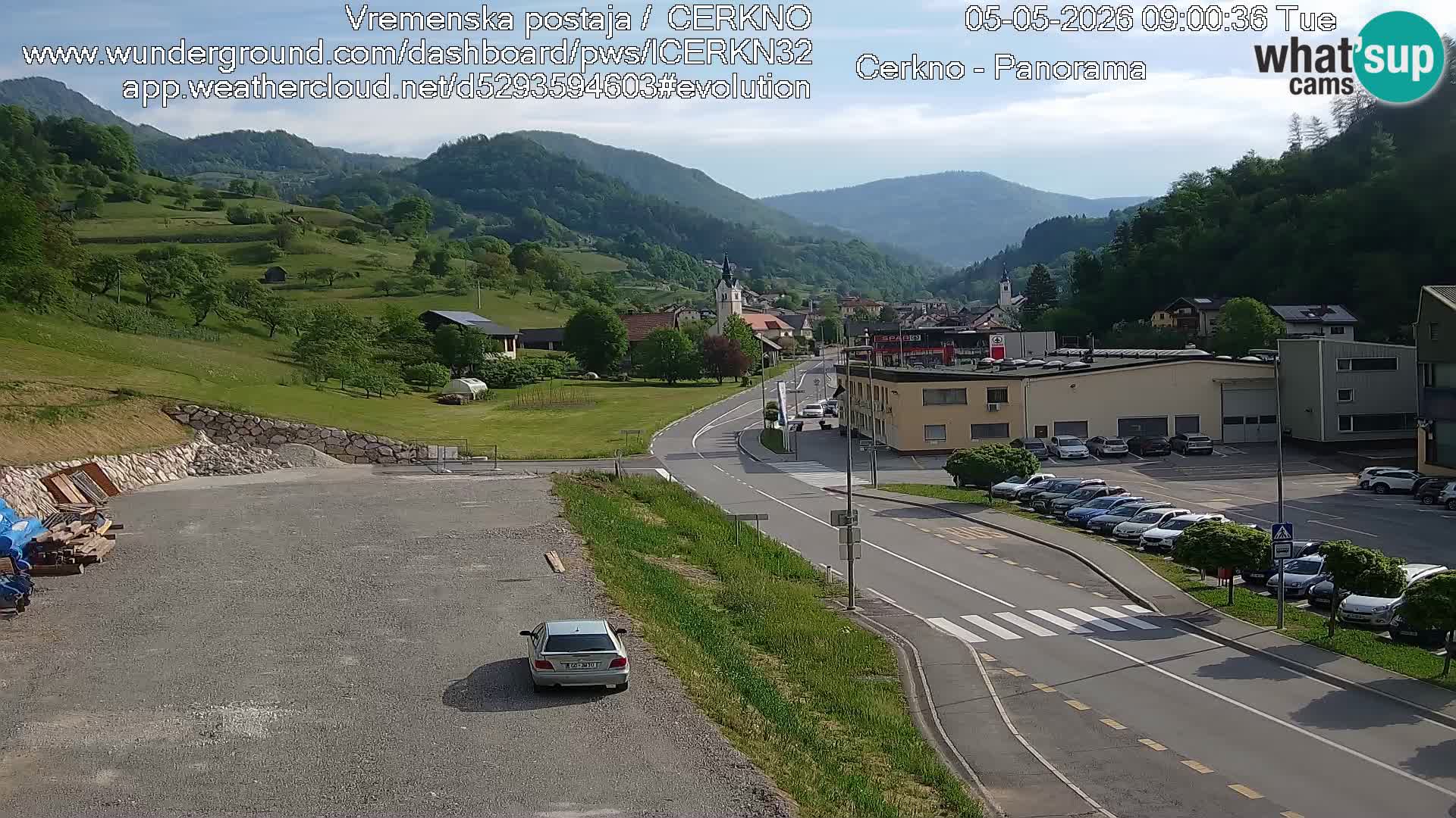 Cerkno city entrance Live Webcam