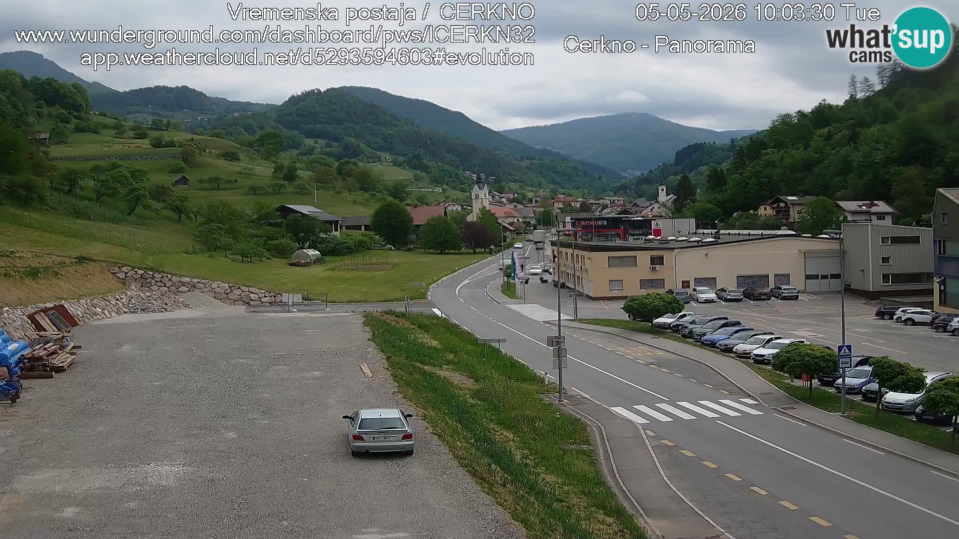 Webcam en direct – Entrée de la ville de Cerkno
