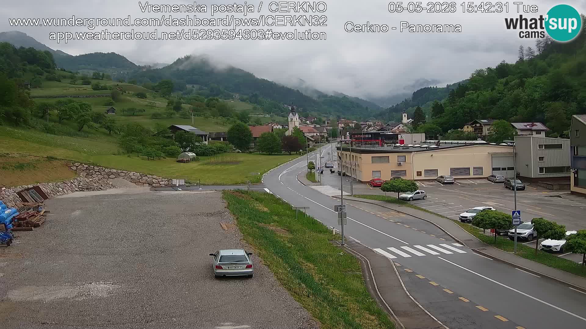 Cerkno city entrance Live Webcam