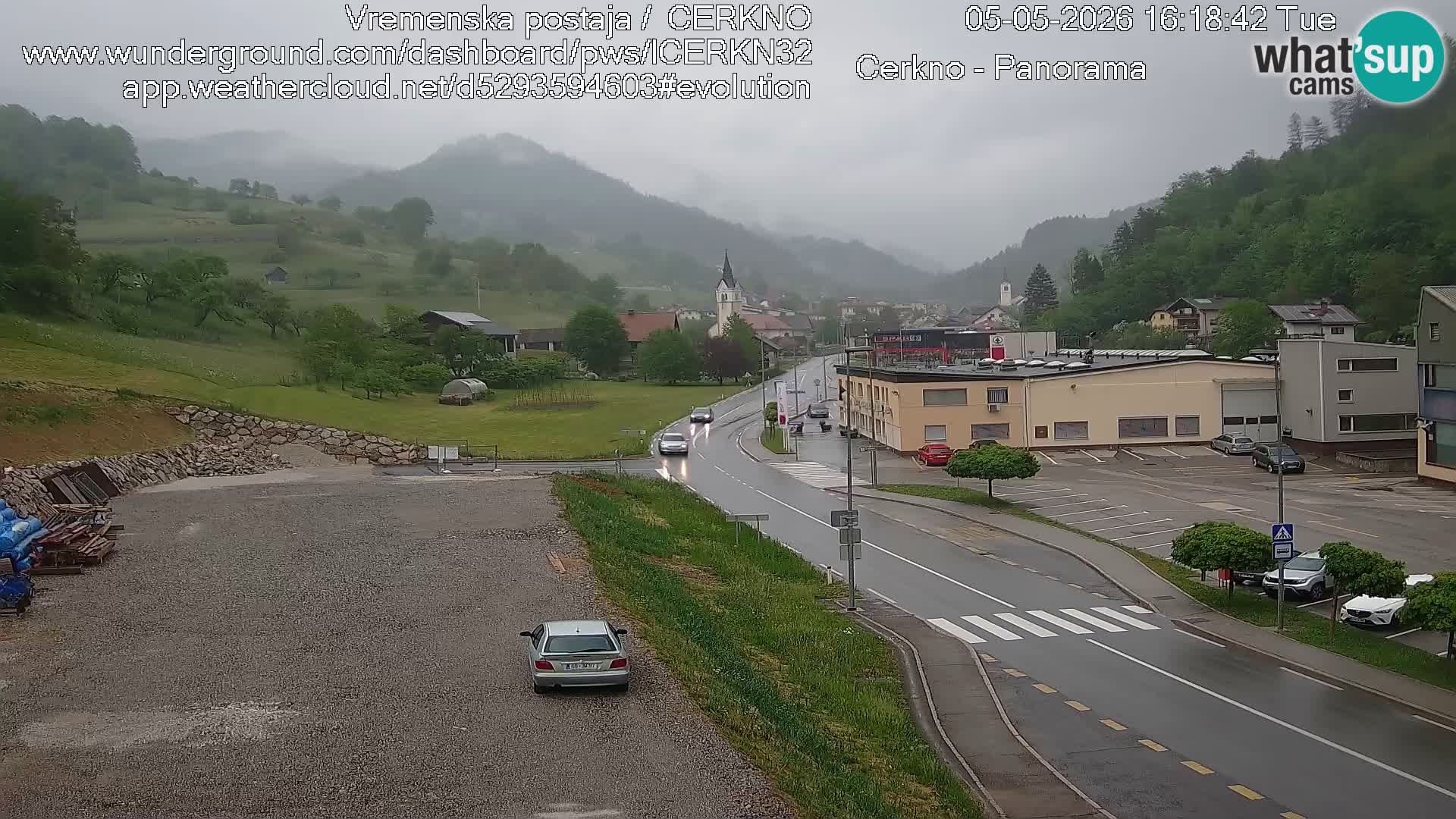 Cerkno city entrance Live Webcam