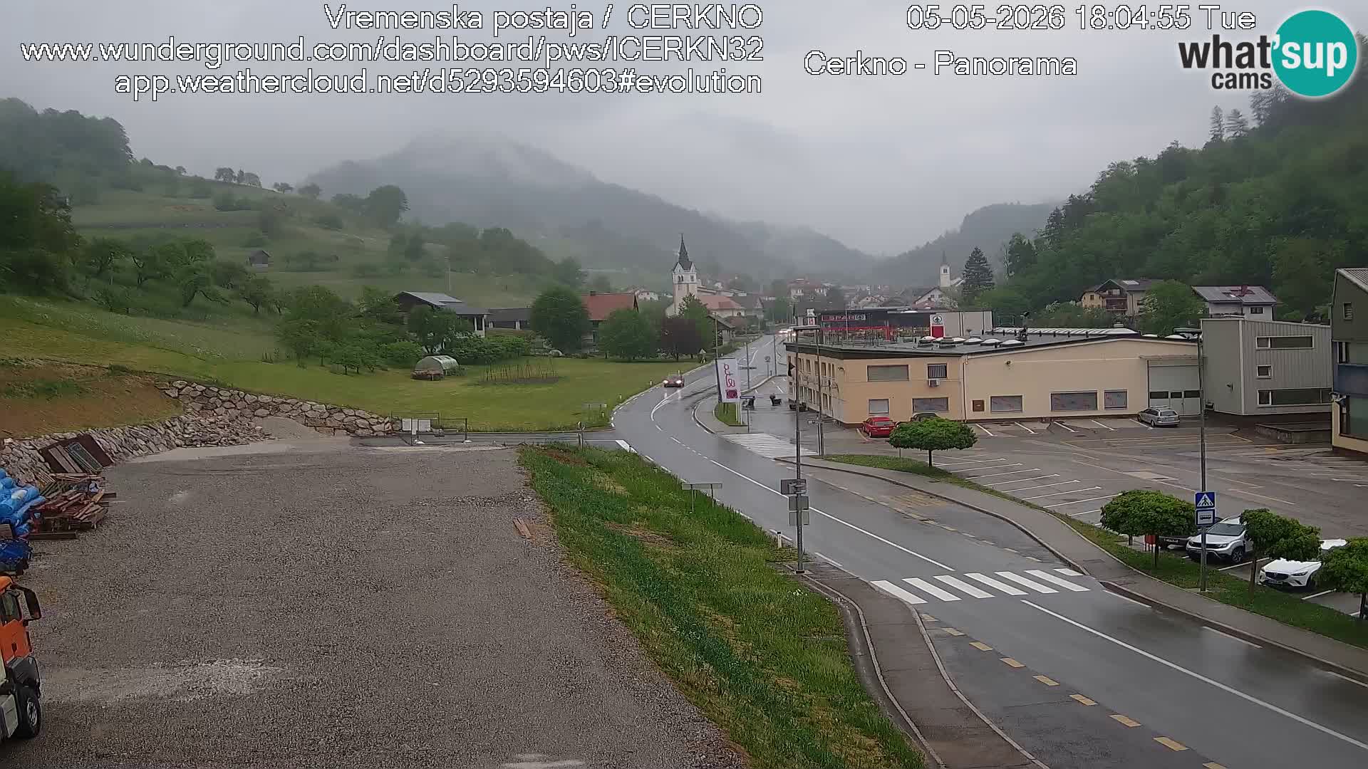 Cerkno city entrance Live Webcam