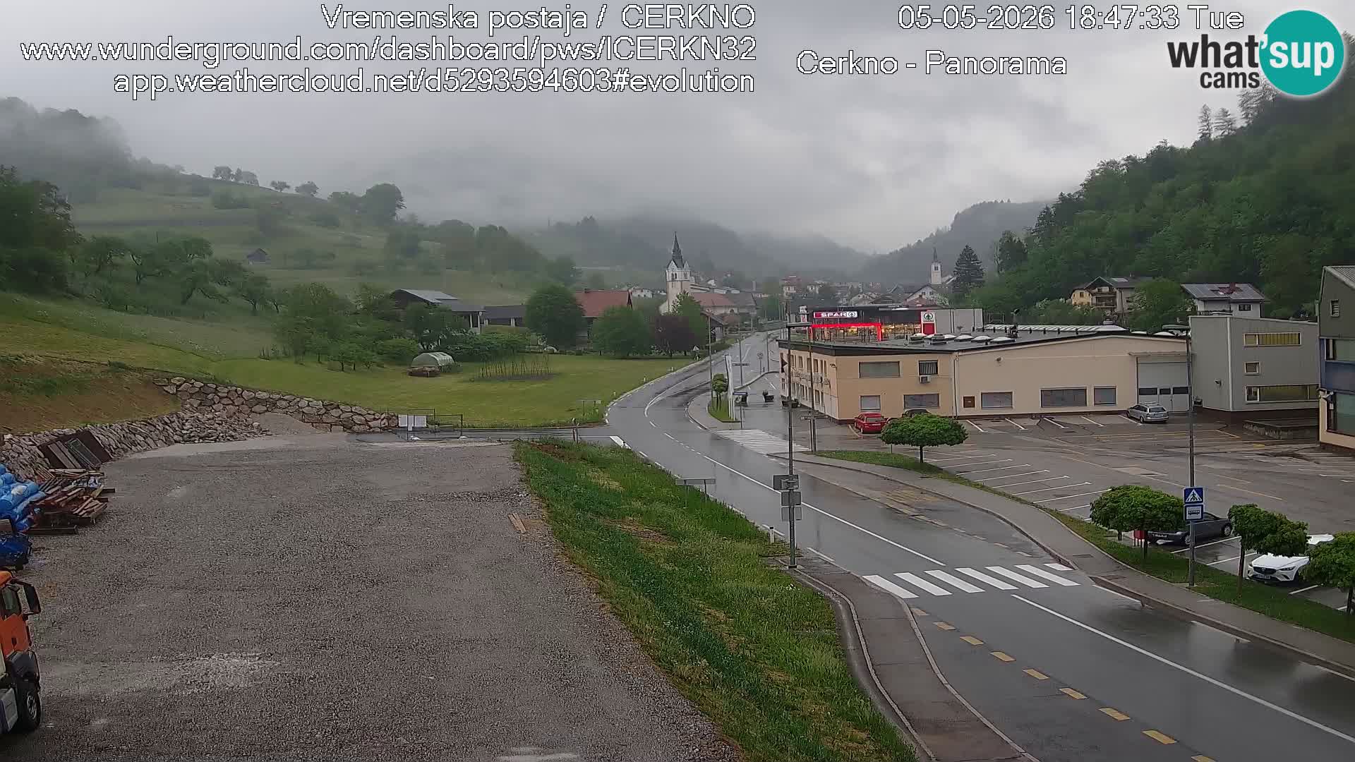 Cerkno entrada a la ciudad Webcam en vivo