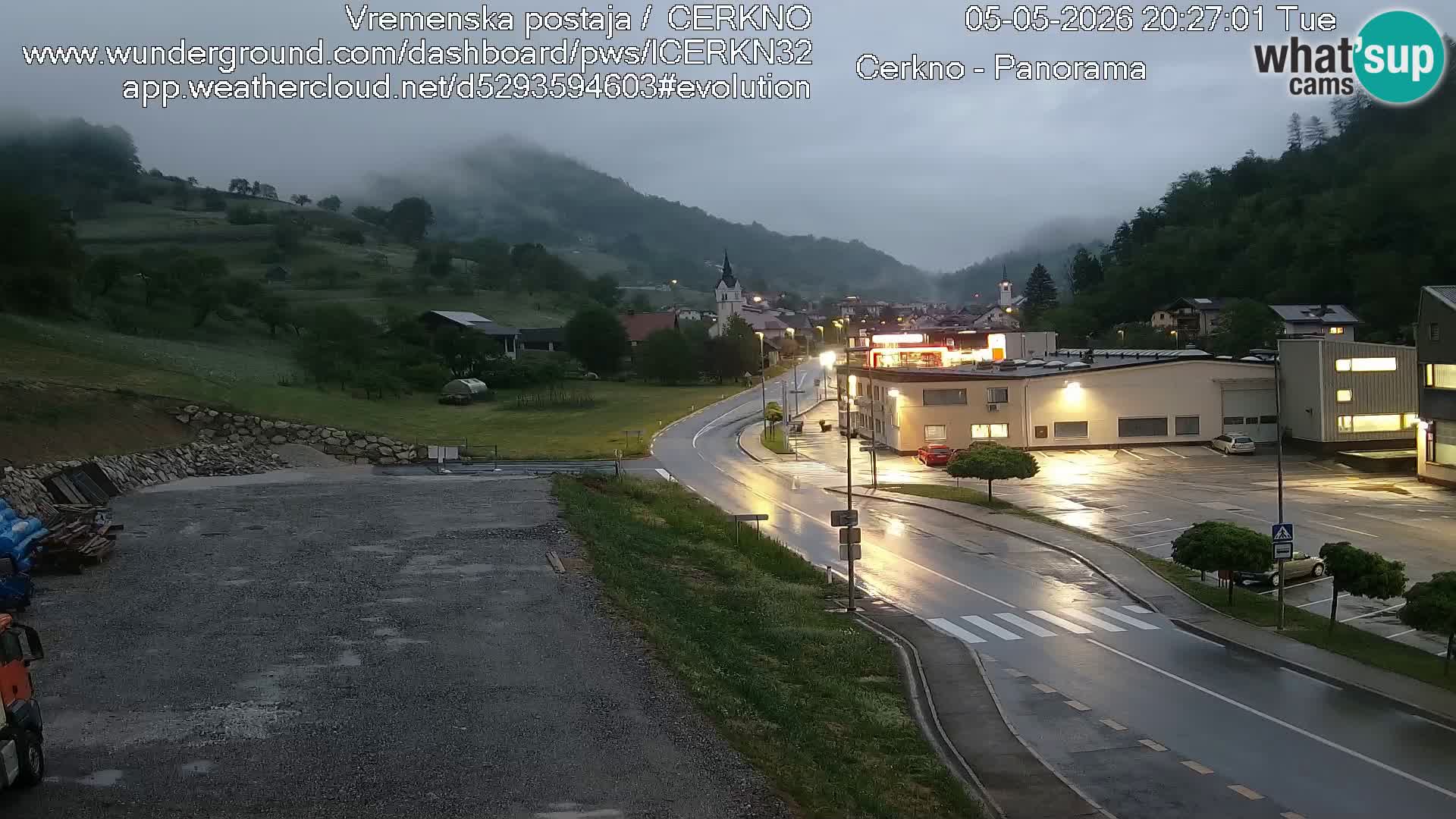 Cerkno city entrance Live Webcam