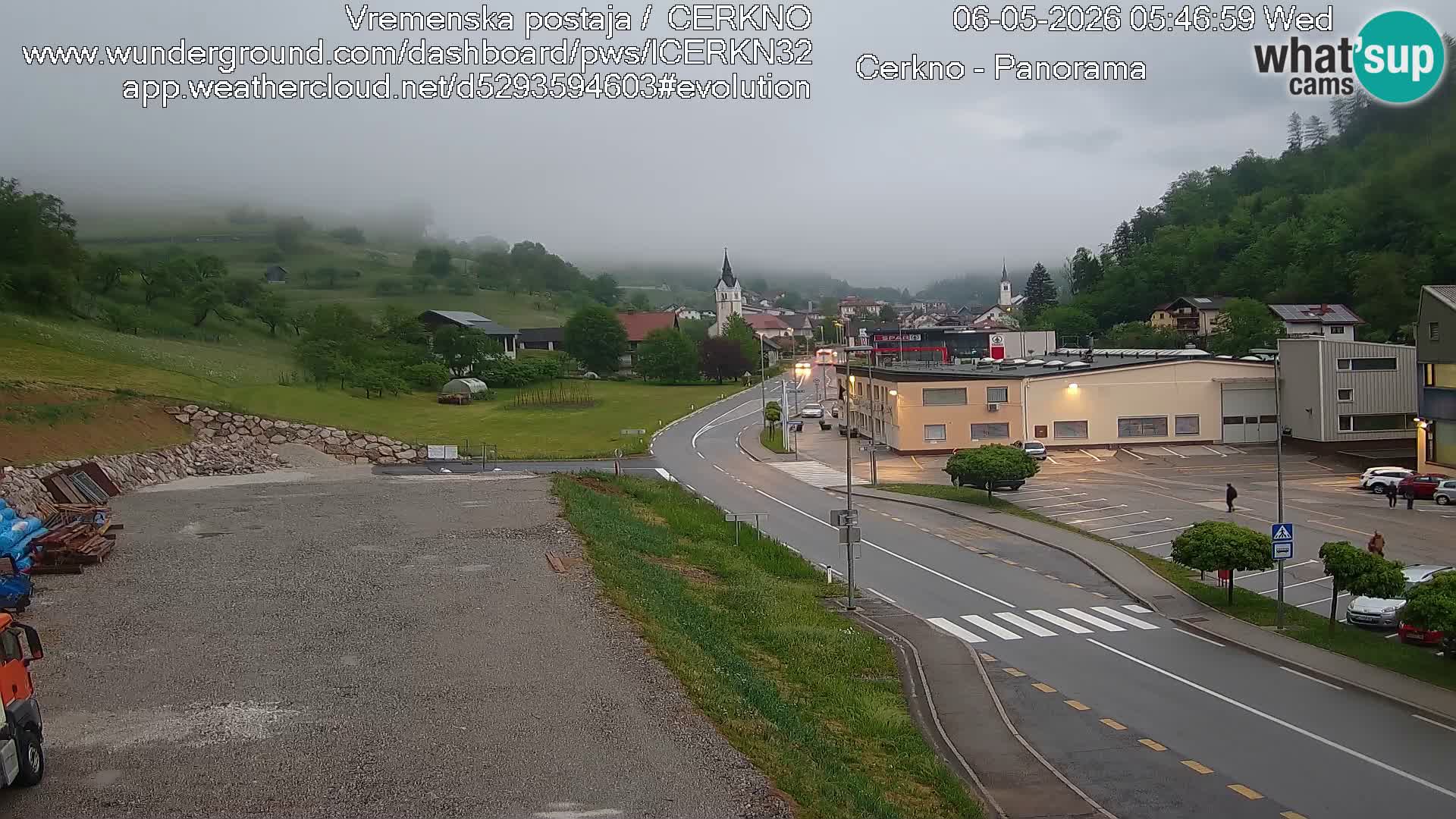 Cerkno city entrance Live Webcam