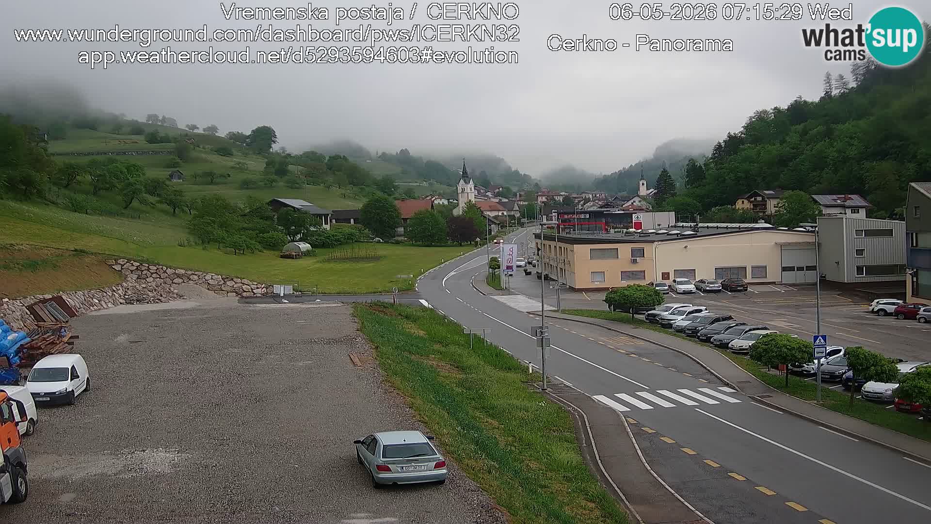 Webcam en direct – Entrée de la ville de Cerkno