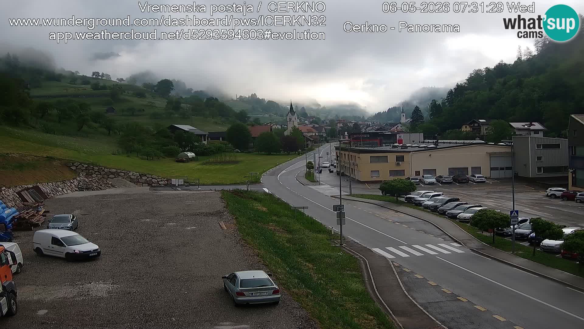 Webcam en direct – Entrée de la ville de Cerkno