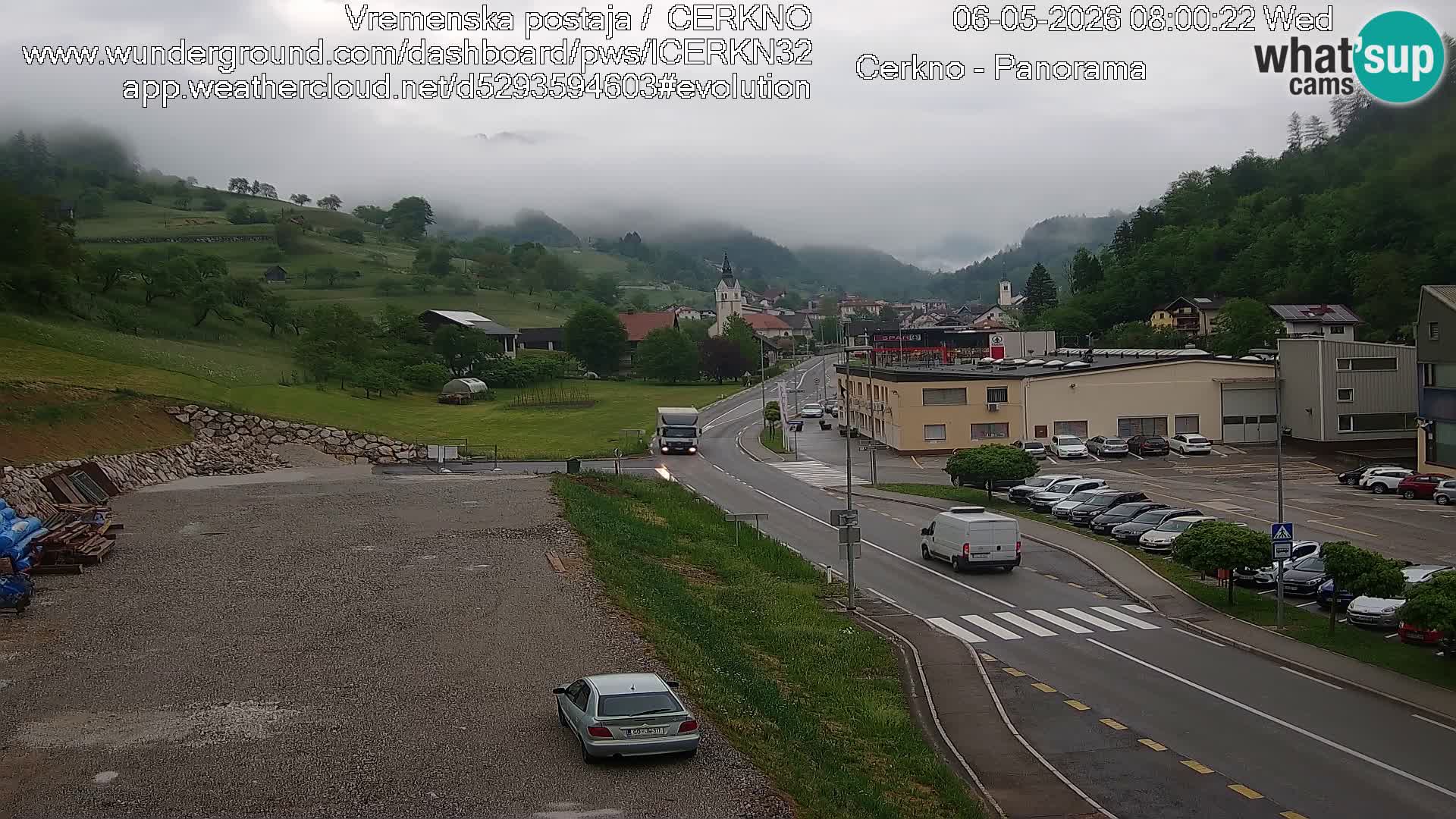Cerkno city entrance Live Webcam