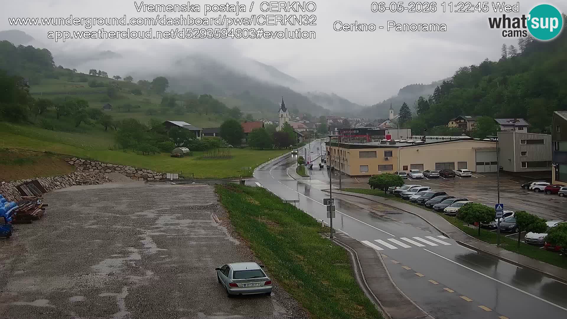 Webcam en direct – Entrée de la ville de Cerkno