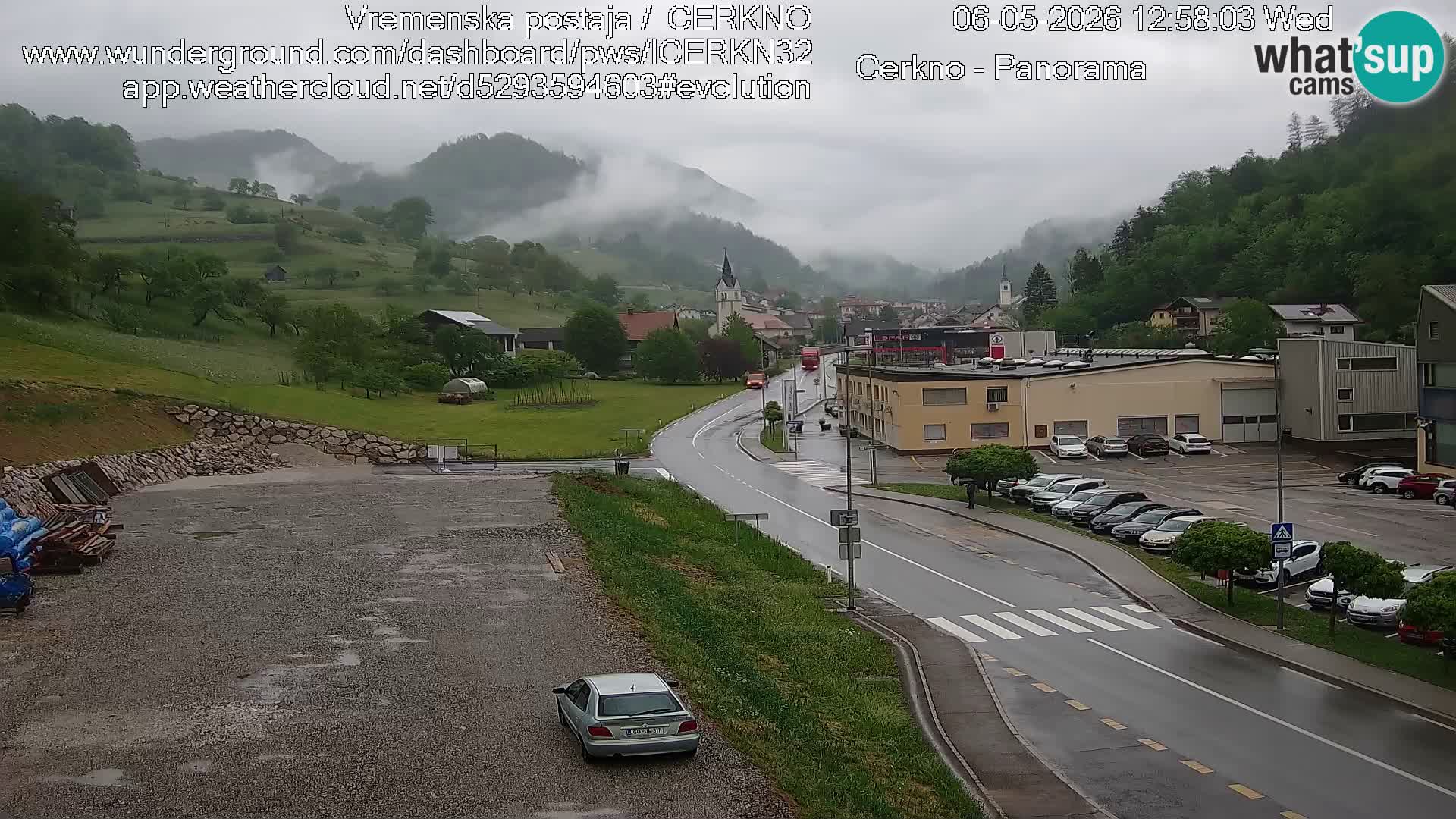 Cerkno city entrance Live Webcam