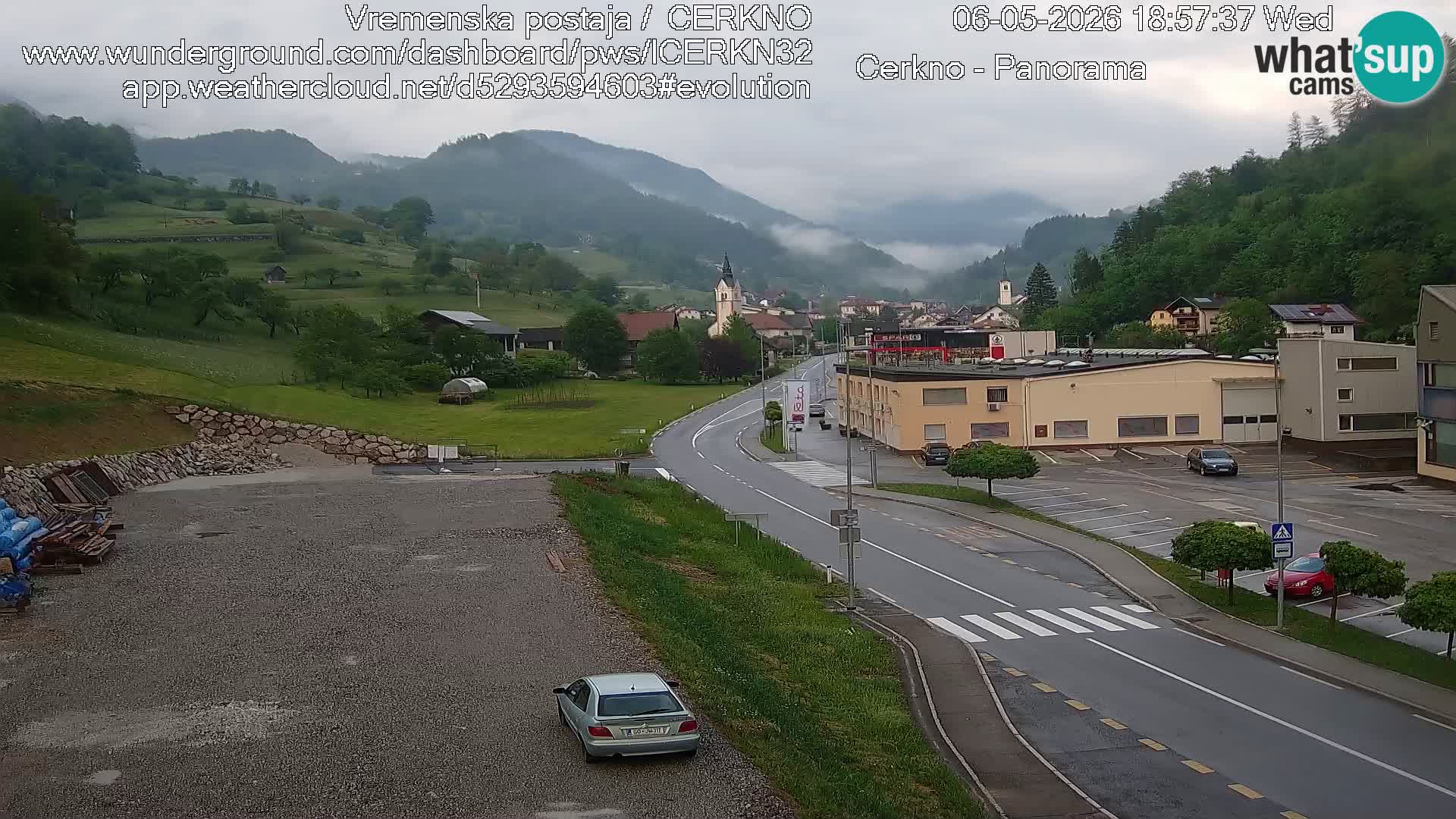 Cerkno city entrance Live Webcam