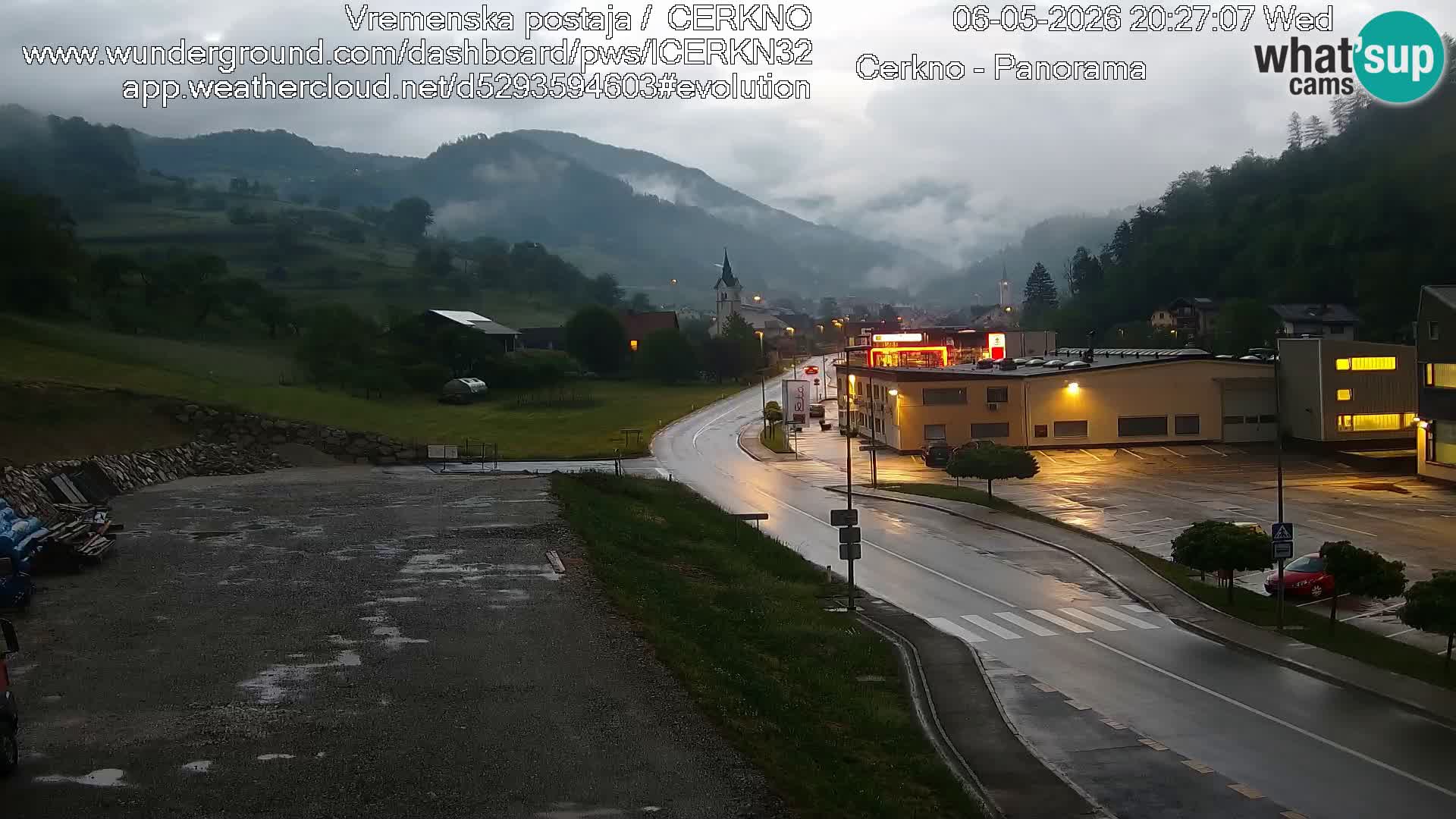 Cerkno entrada a la ciudad Webcam en vivo