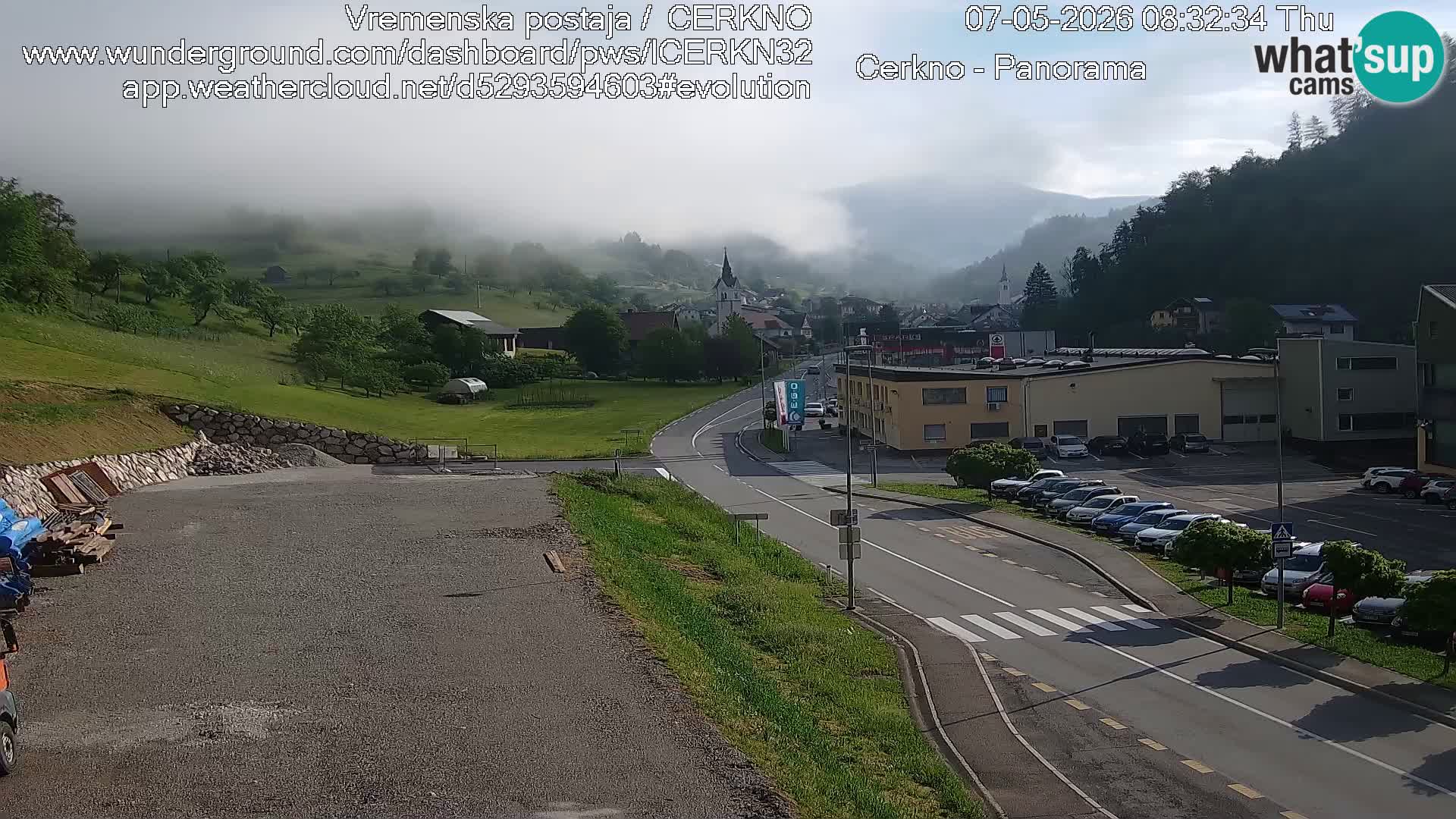 Cerkno city entrance Live Webcam