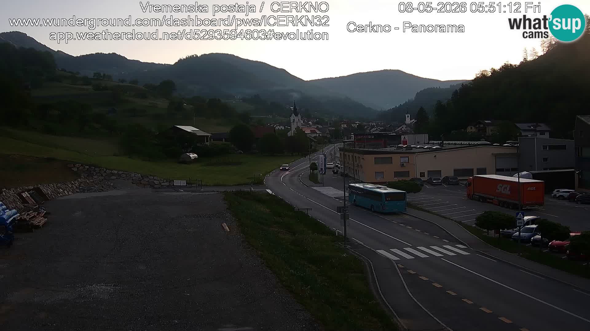 Cerkno entrada a la ciudad Webcam en vivo