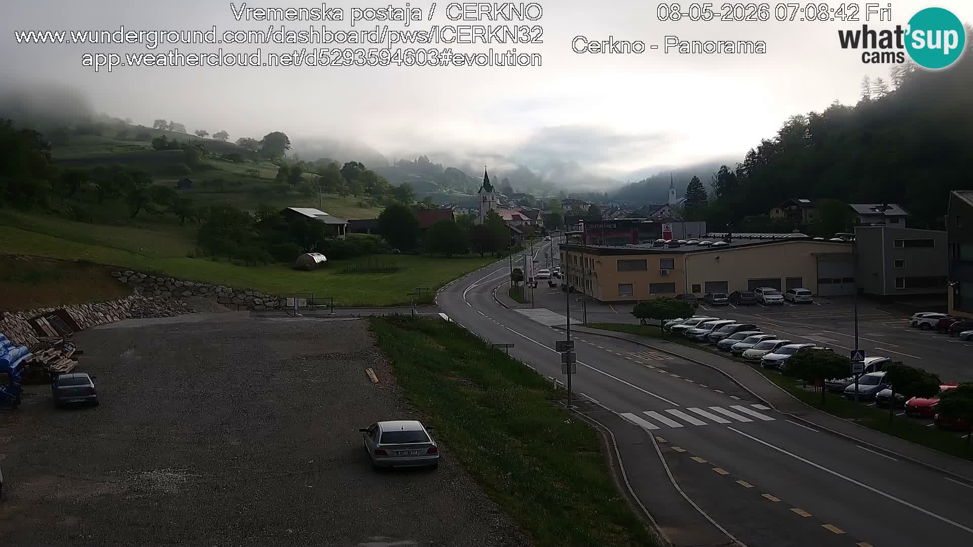 Webcam en direct – Entrée de la ville de Cerkno