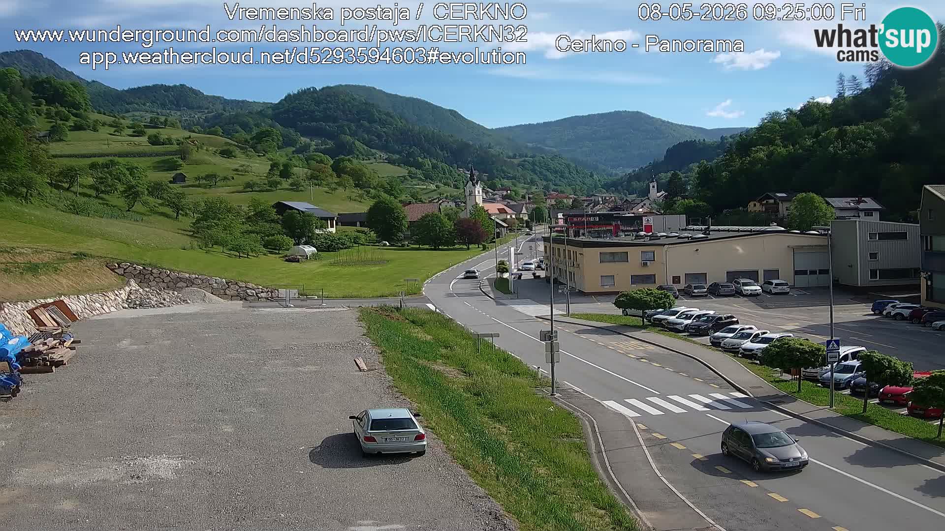 Webcam en direct – Entrée de la ville de Cerkno