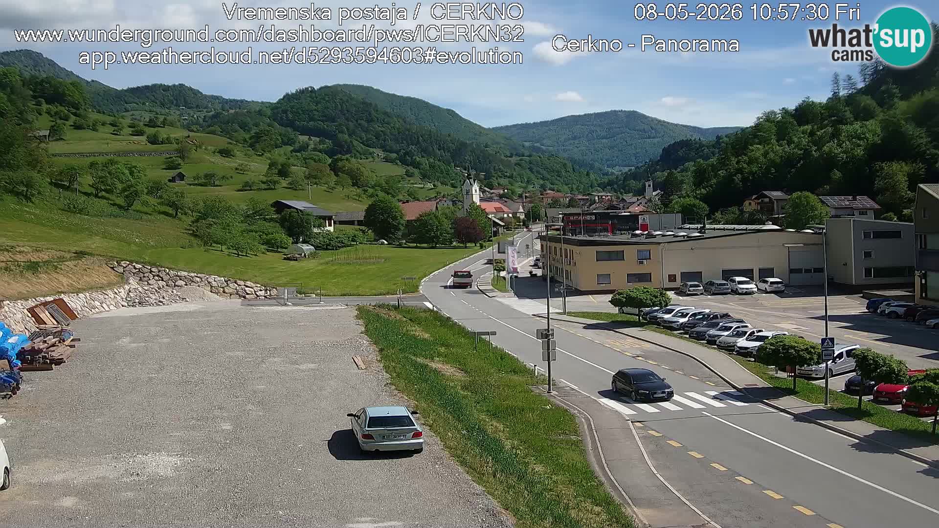 Webcam en direct – Entrée de la ville de Cerkno