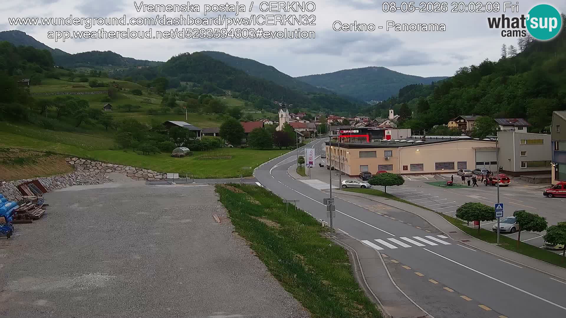 Webcam en direct – Entrée de la ville de Cerkno