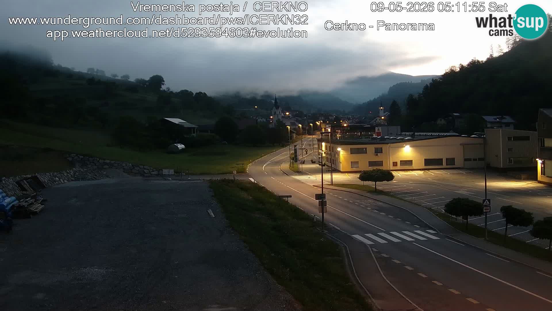 Cerkno city entrance Live Webcam