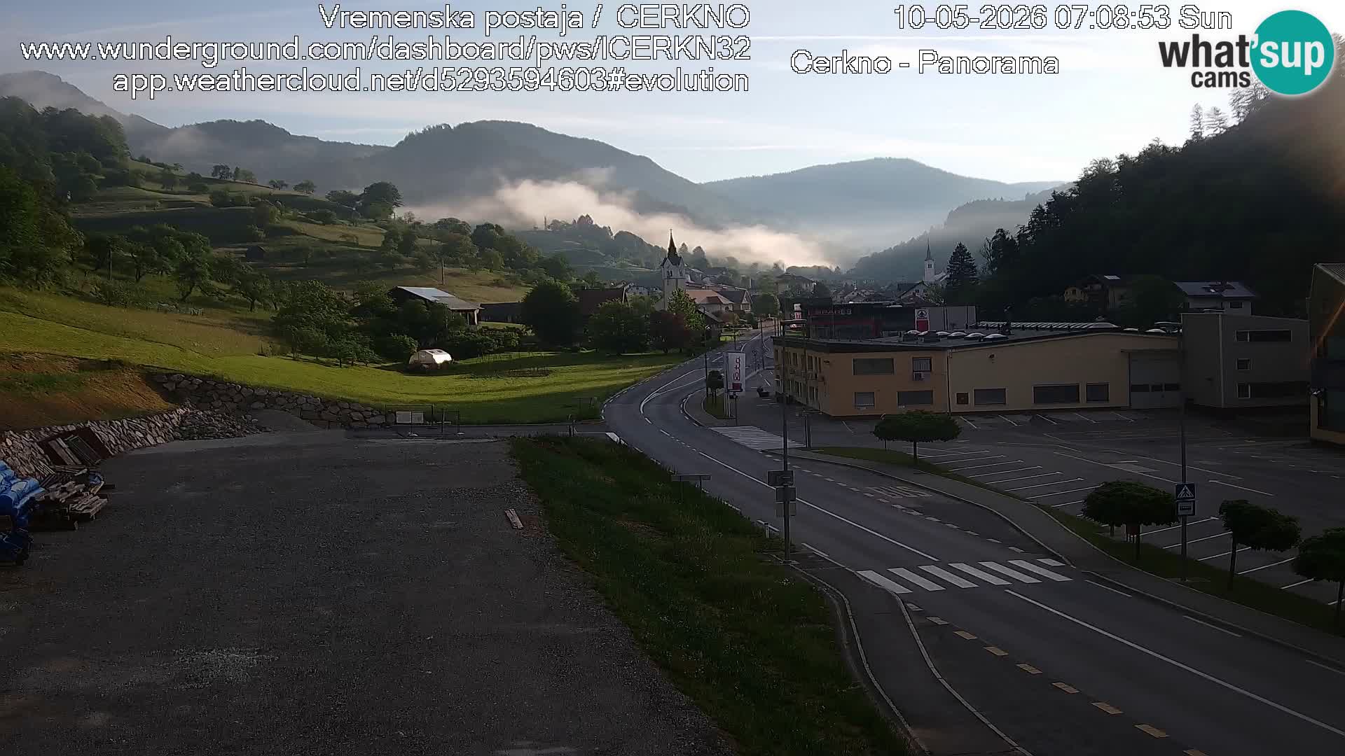 Cerkno city entrance Live Webcam