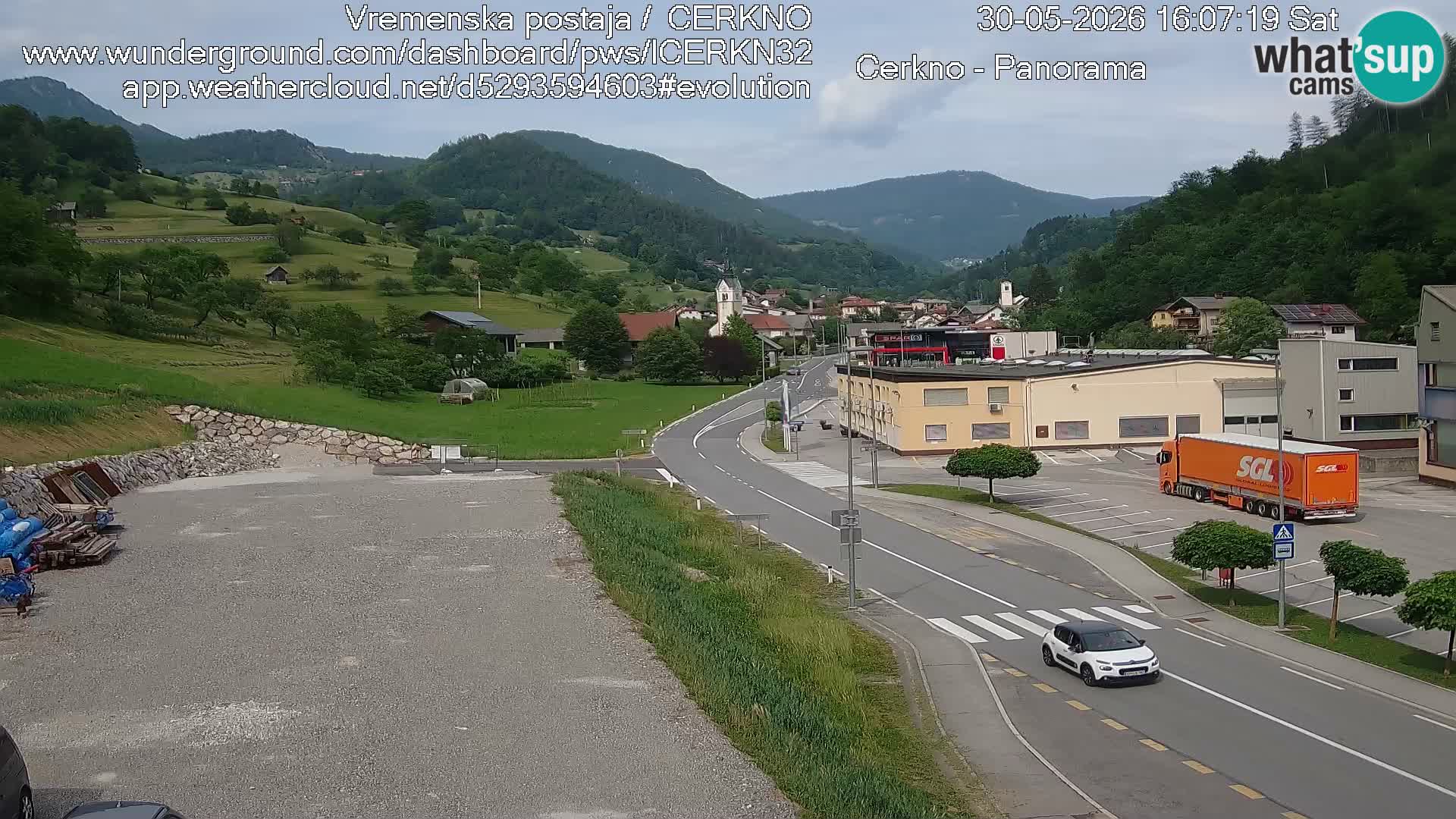 Cerkno city entrance Live Webcam