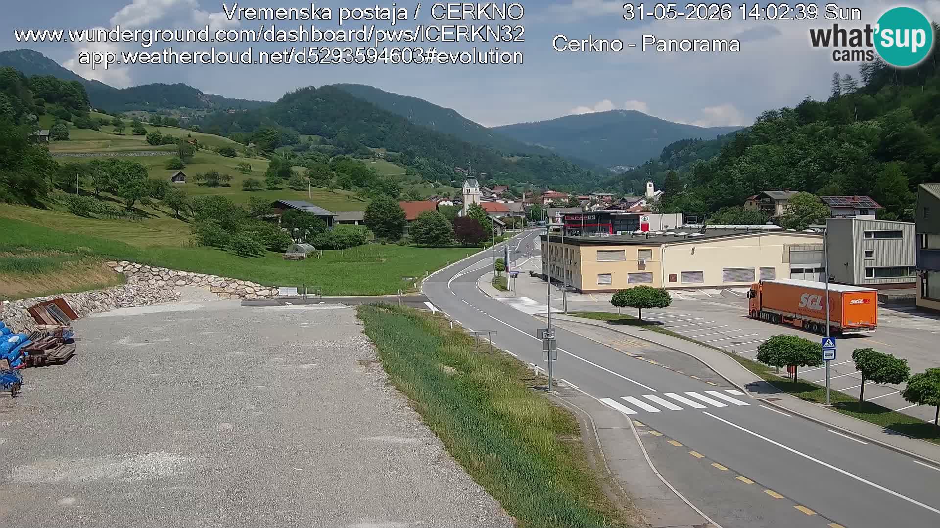 Cerkno city entrance Live Webcam