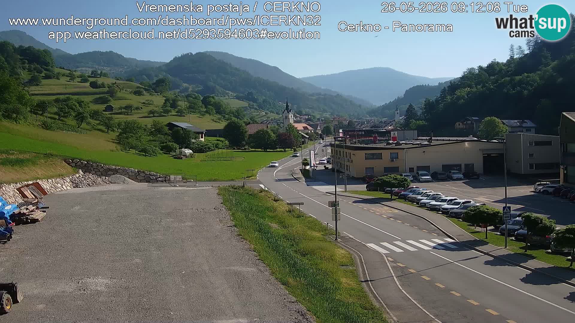 Webcam en direct – Entrée de la ville de Cerkno