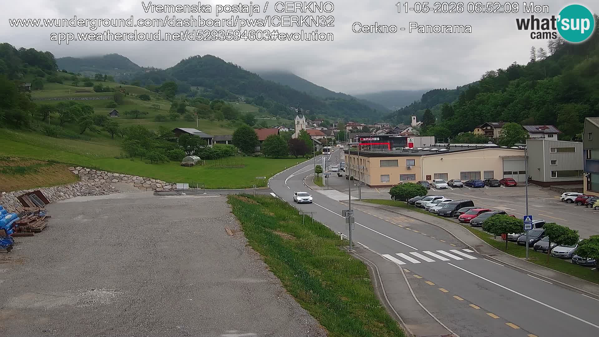 Cerkno city entrance Live Webcam