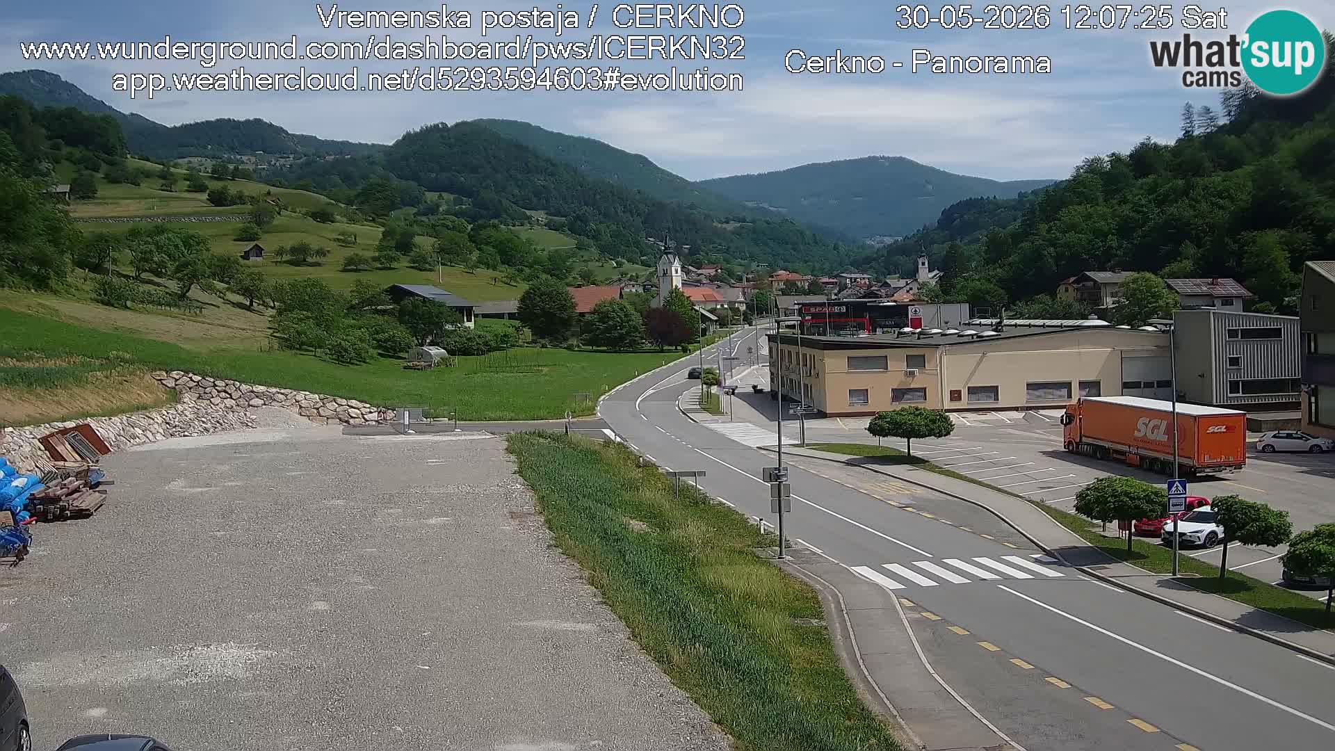 Cerkno city entrance Live Webcam