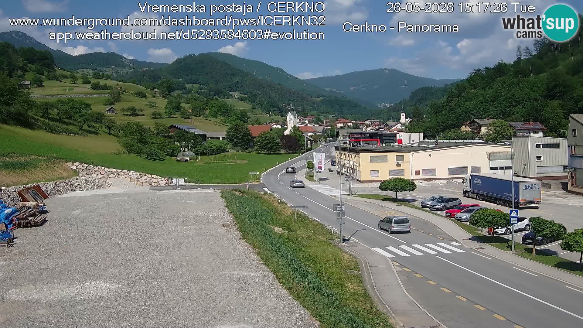 Cerkno city entrance Live Webcam