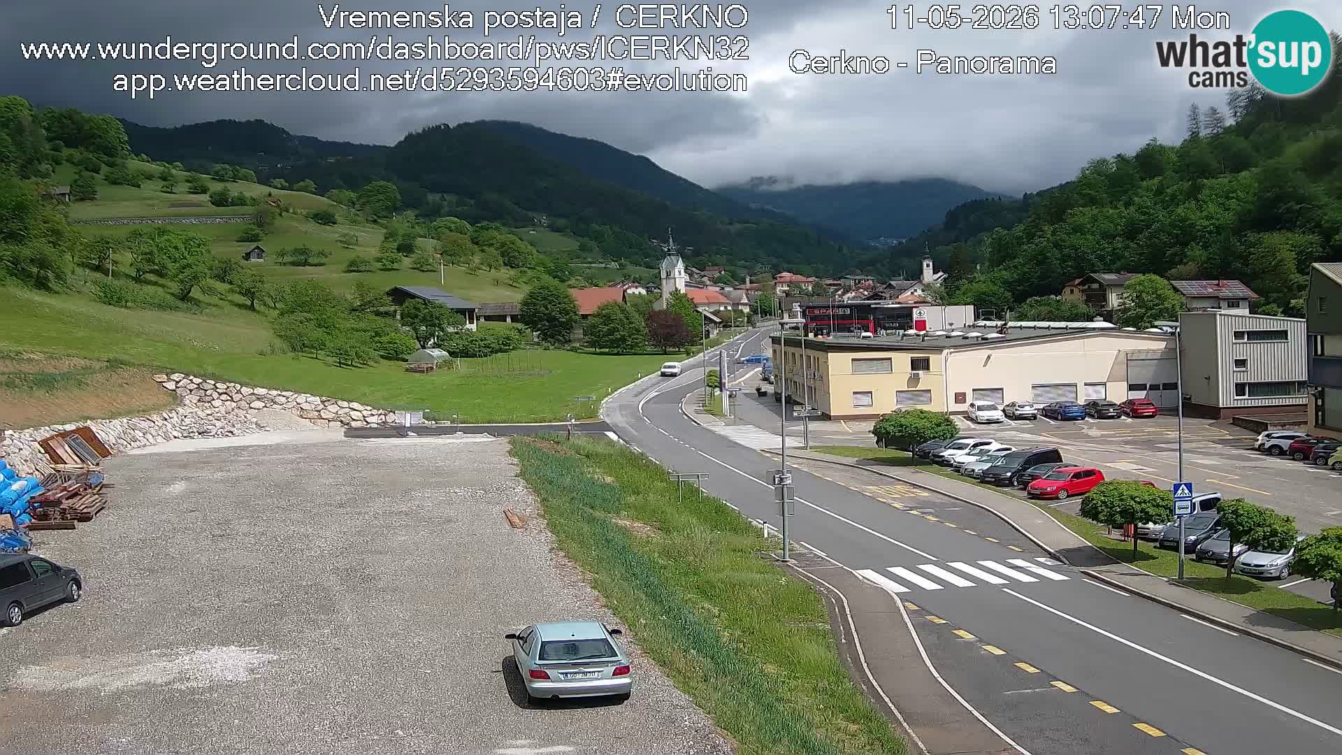 Cerkno city entrance Live Webcam