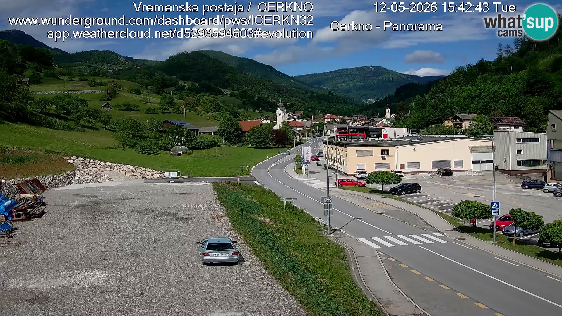 Cerkno city entrance Live Webcam