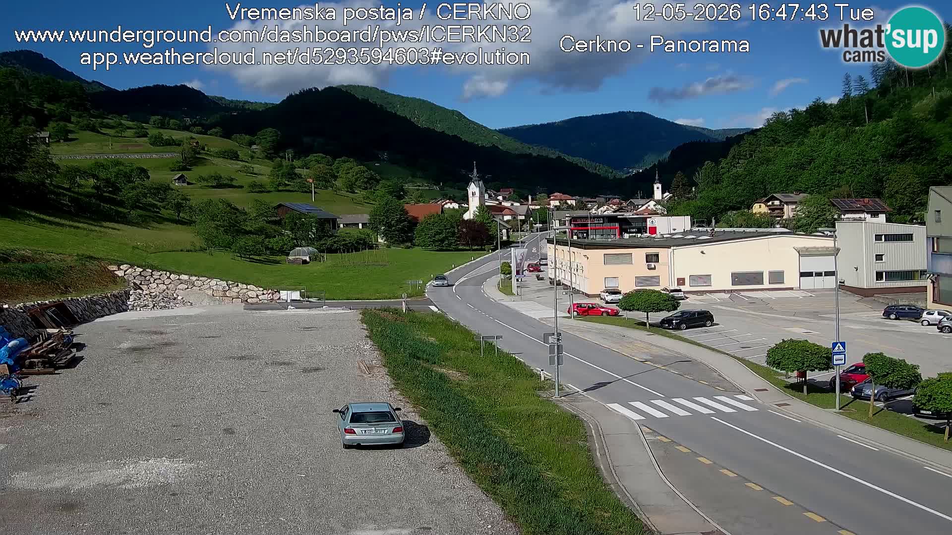 Webcam en direct – Entrée de la ville de Cerkno